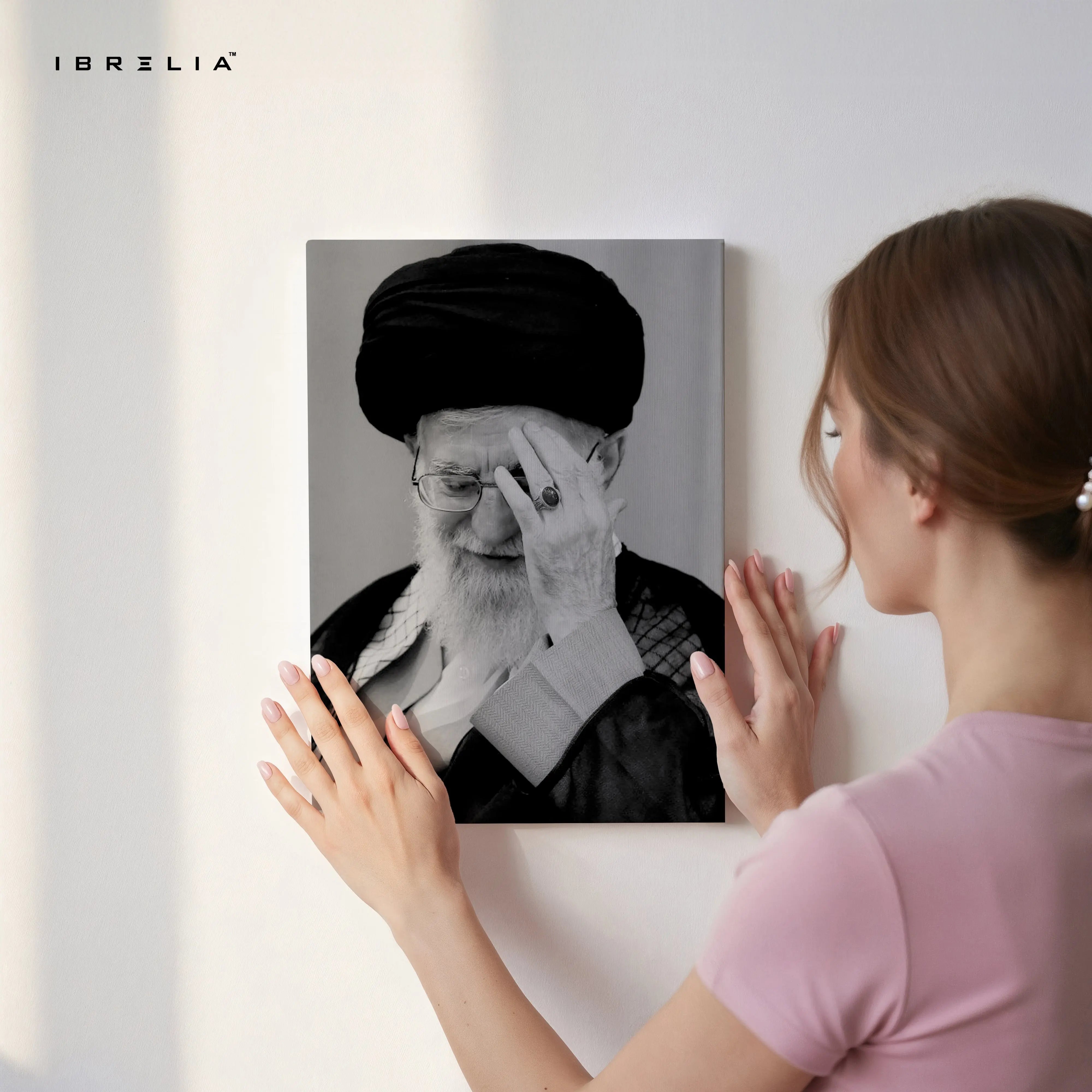 Black & White Leader Portrait Wall Art – Minimal Monochrome Canvas Frame | Powerful Expression Poster Pakistan | IBRELIA™ IBRELIA