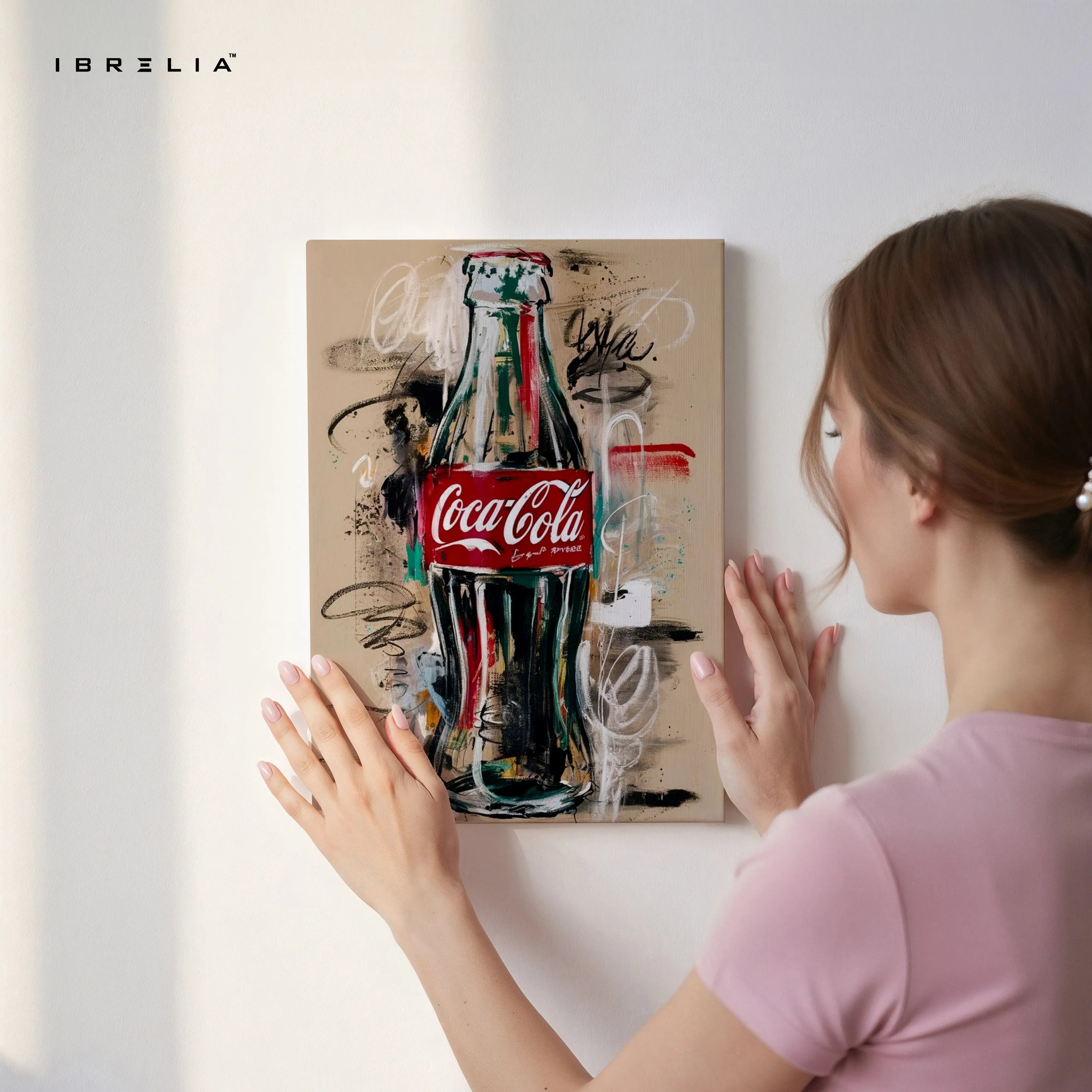 Coca-Cola Artistic Bottle Wall Art – Vintage Pop Art Canvas Frame | Coke Poster Pakistan | IBRELIA™ IBRELIA
