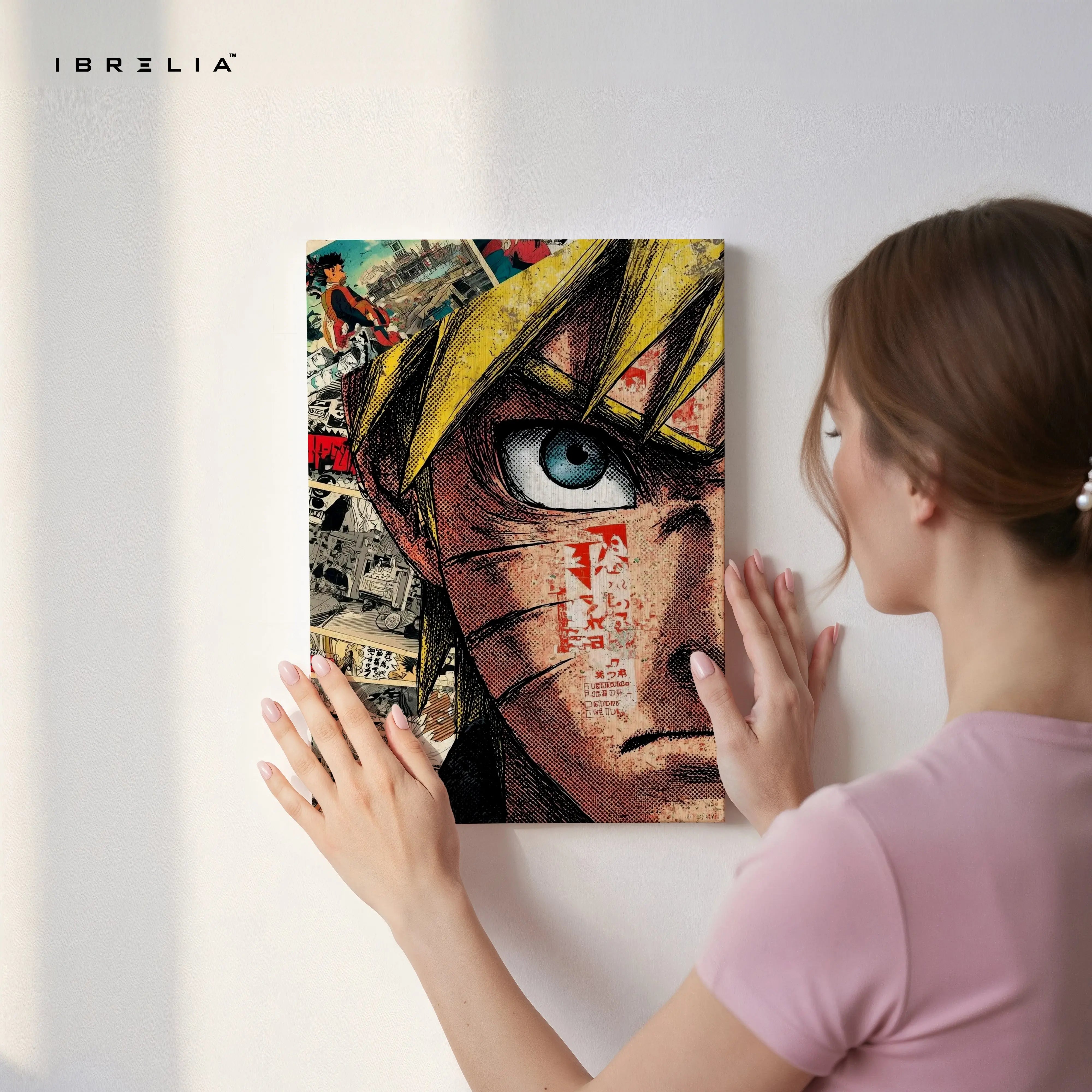 Naruto Manga Eye Wall Art – Anime Canvas Frame | Naruto Uzumaki Poster Pakistan | IBRELIA™ IBRELIA