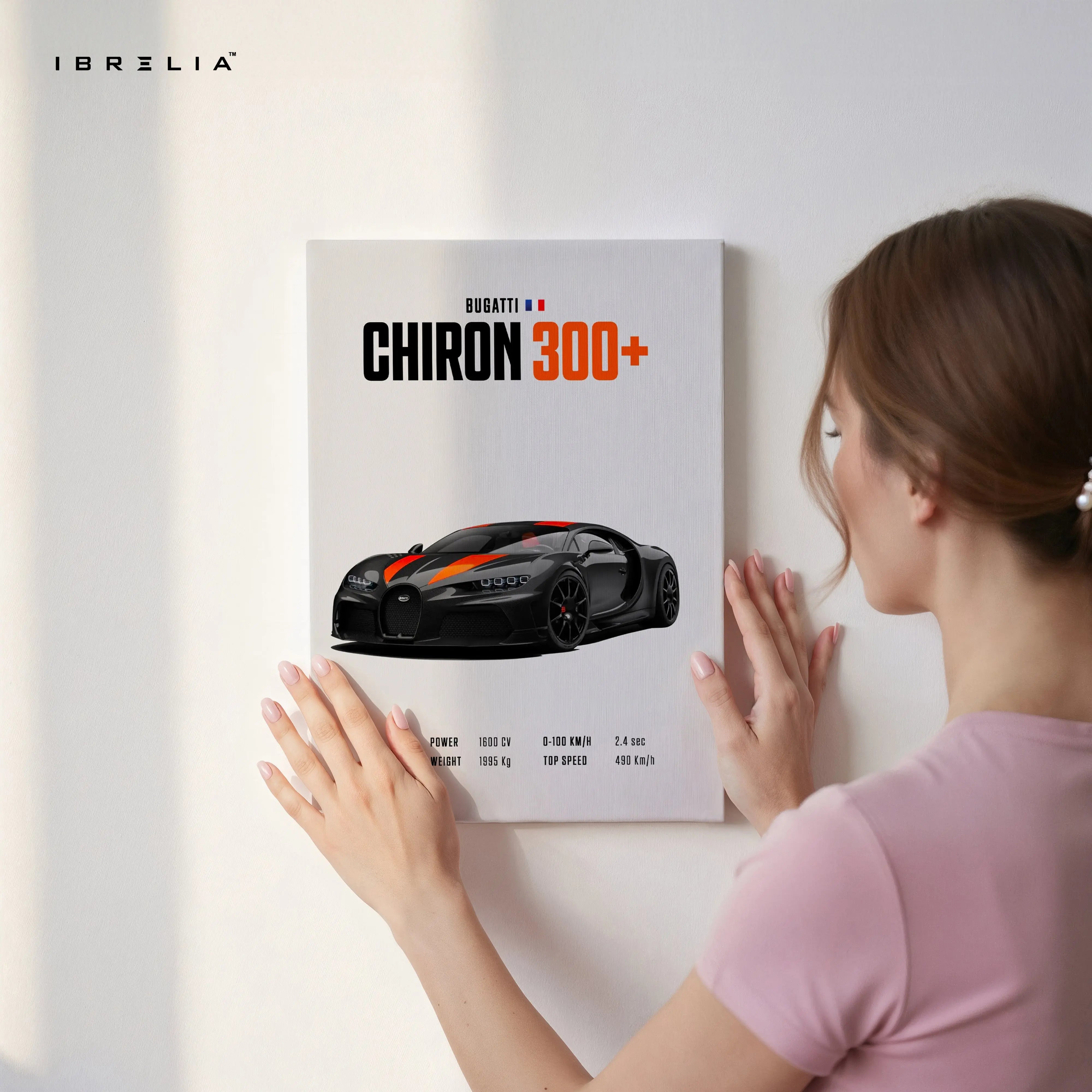 Bugatti Chiron 300+ Minimal Hypercar Wall Art – Luxury Supercar Poster | 4K Ultra Wrap Frame Wall Art in Pakistan | IBRELIA™ IBRELIA
