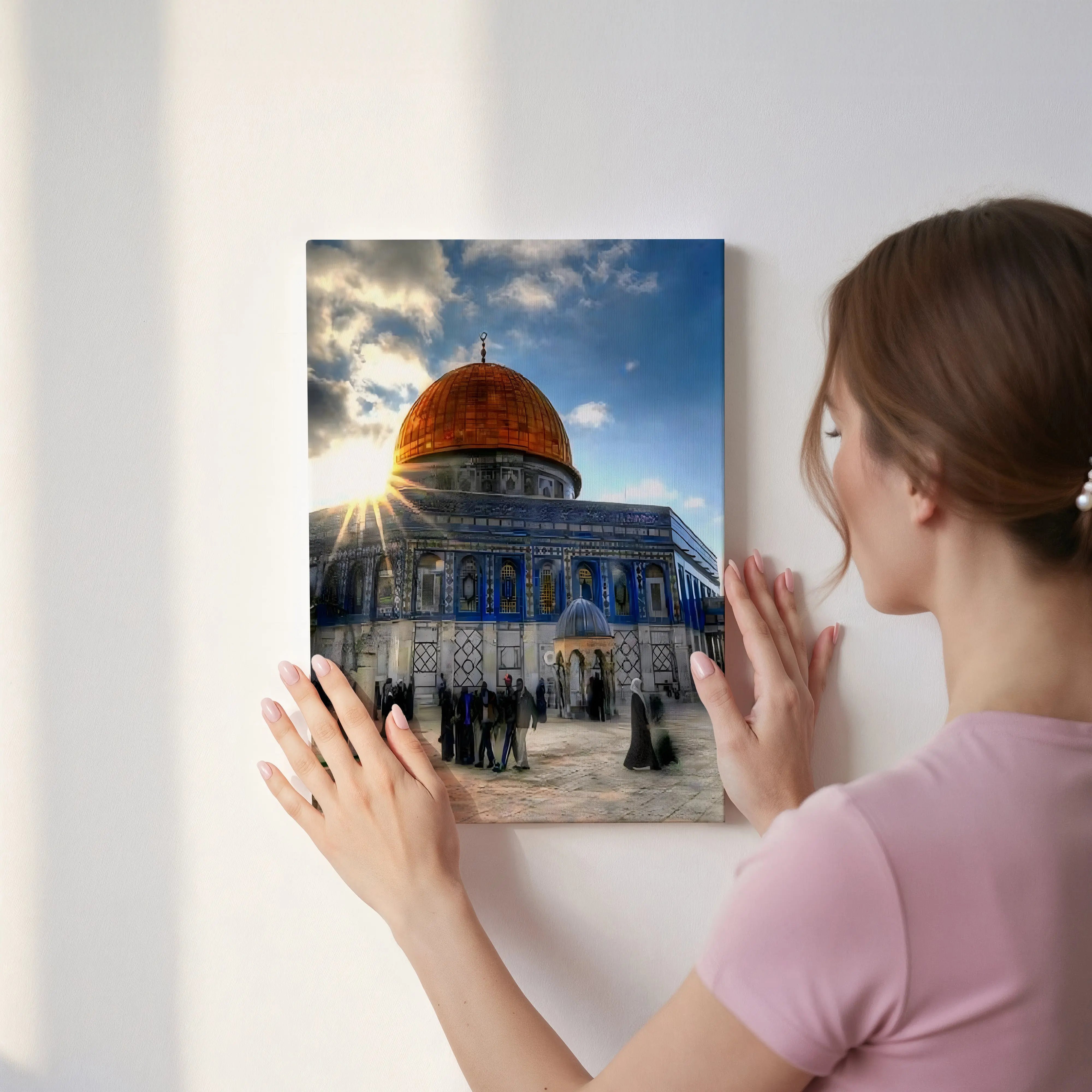 Dome of the Rock Sunrise Glory Art – Jerusalem Islamic Architecture Wall Art | 4K Ultra Wrap Frame Wall Art in Pakistan | IBRELIA™ IBRELIA