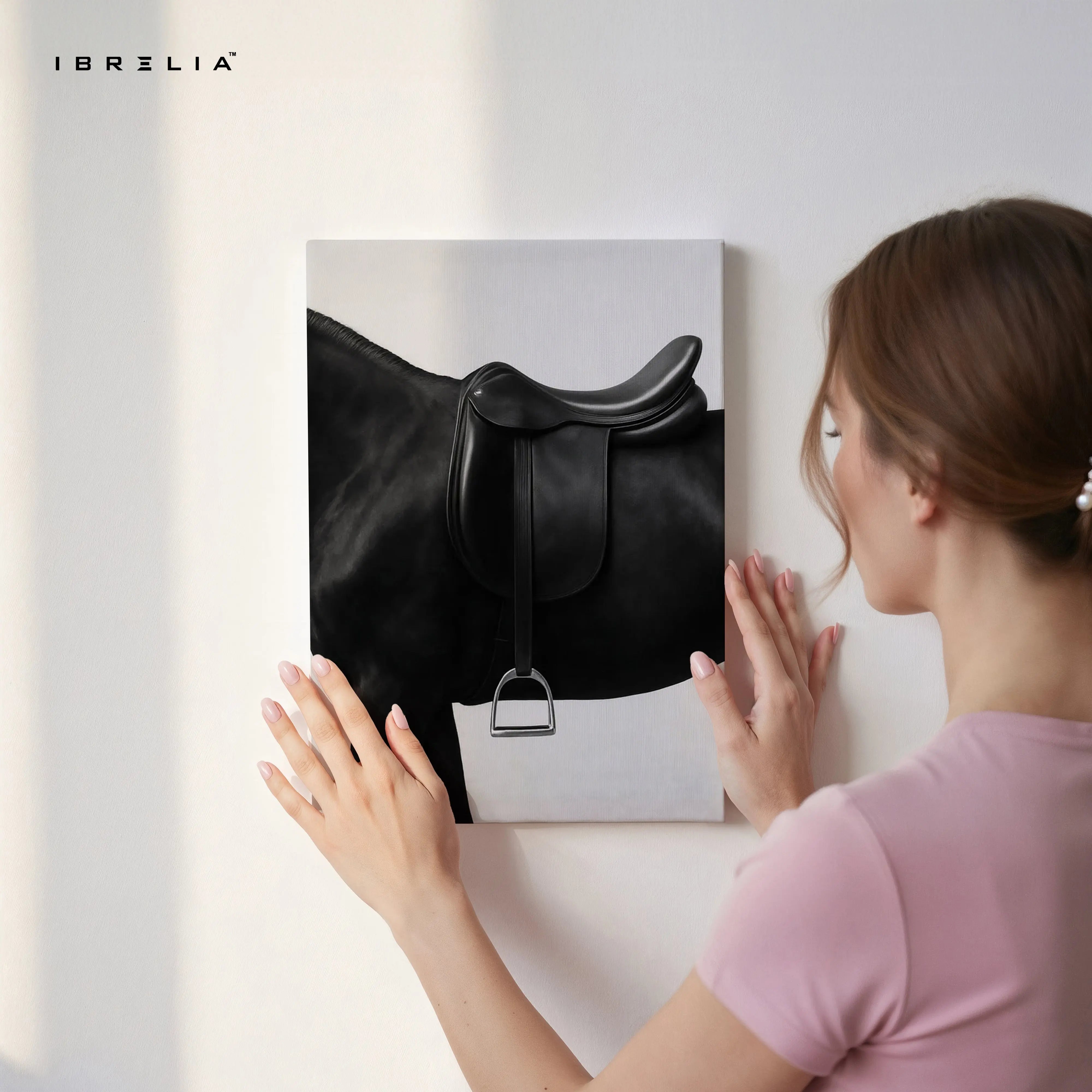 Equestrian Saddle Minimal Art – Luxury Horse Detail Modern Wall Art | 4K Ultra Wrap Frame Wall Art in Pakistan | IBRELIA™ IBRELIA