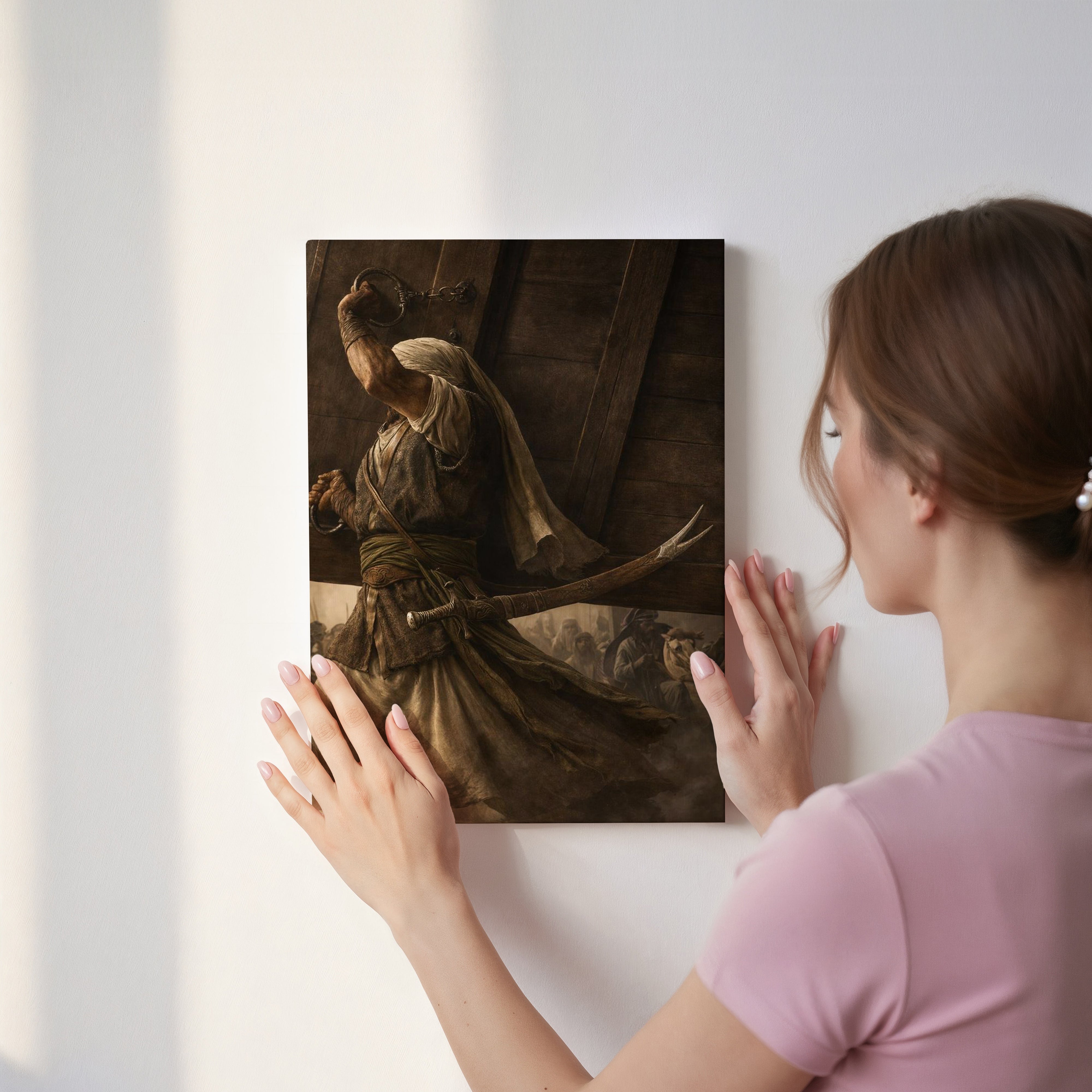 Warrior of Faith Strength Art – Islamic Historical Battle Scene | 4K Ultra Wrap Frame Wall Art in Pakistan | IBRELIA™