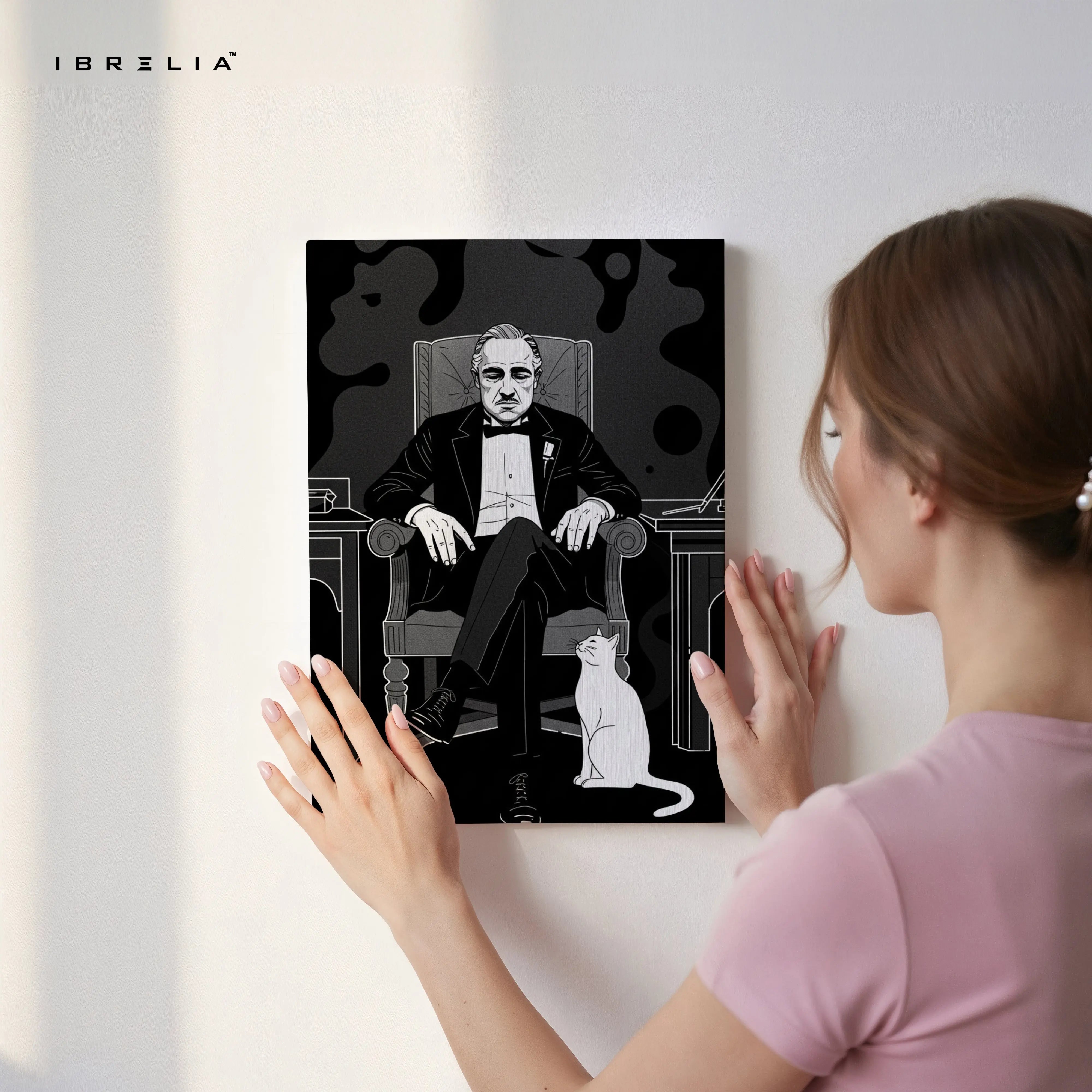 Godfather Chair Portrait Wall Art – Don Vito Corleone Canvas Frame | Minimal Mafia Poster Pakistan | IBRELIA™ IBRELIA