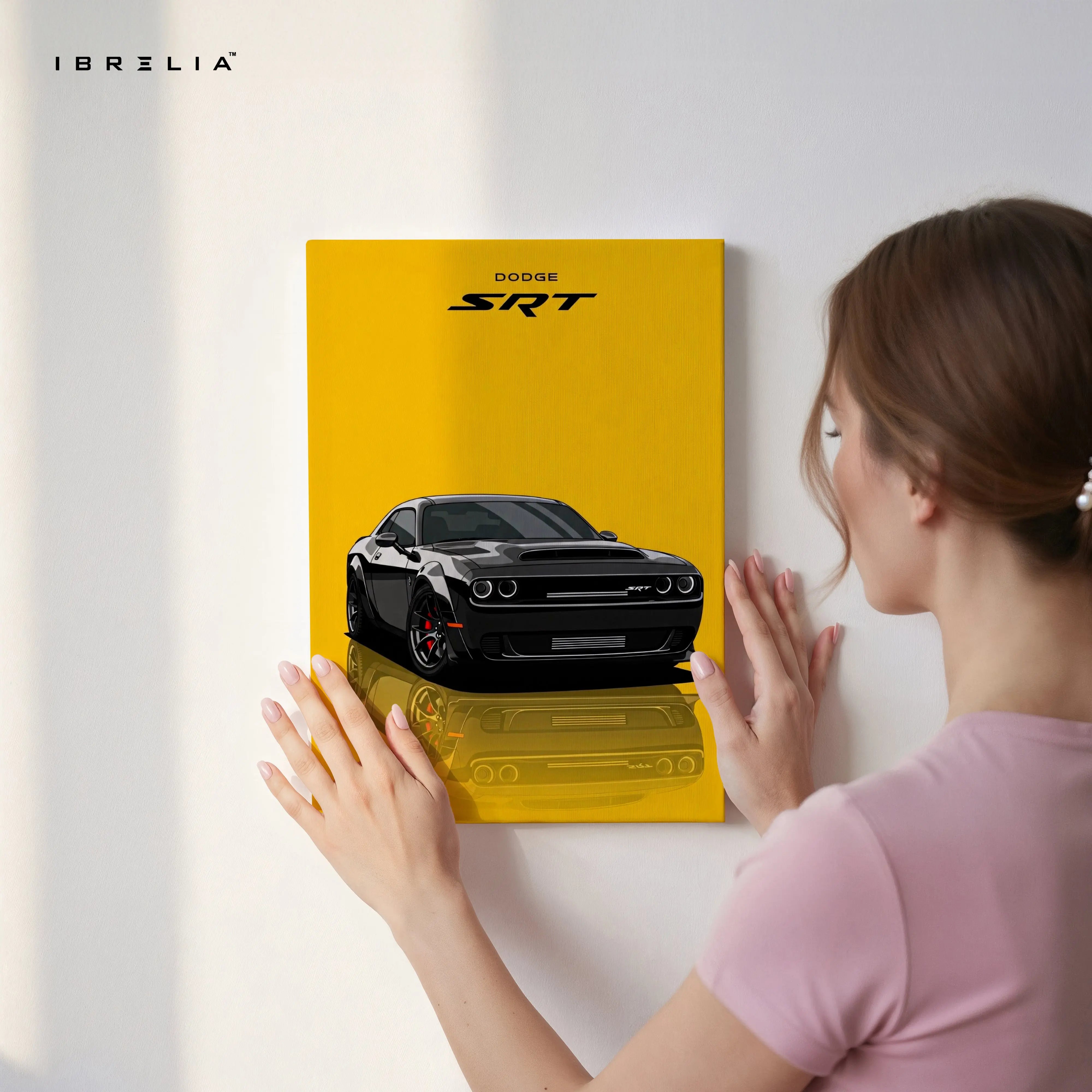 Dodge Challenger SRT Wall Art – Muscle Car Racing Canvas Frame Pakistan | American Muscle Poster | IBRELIA™ IBRELIA