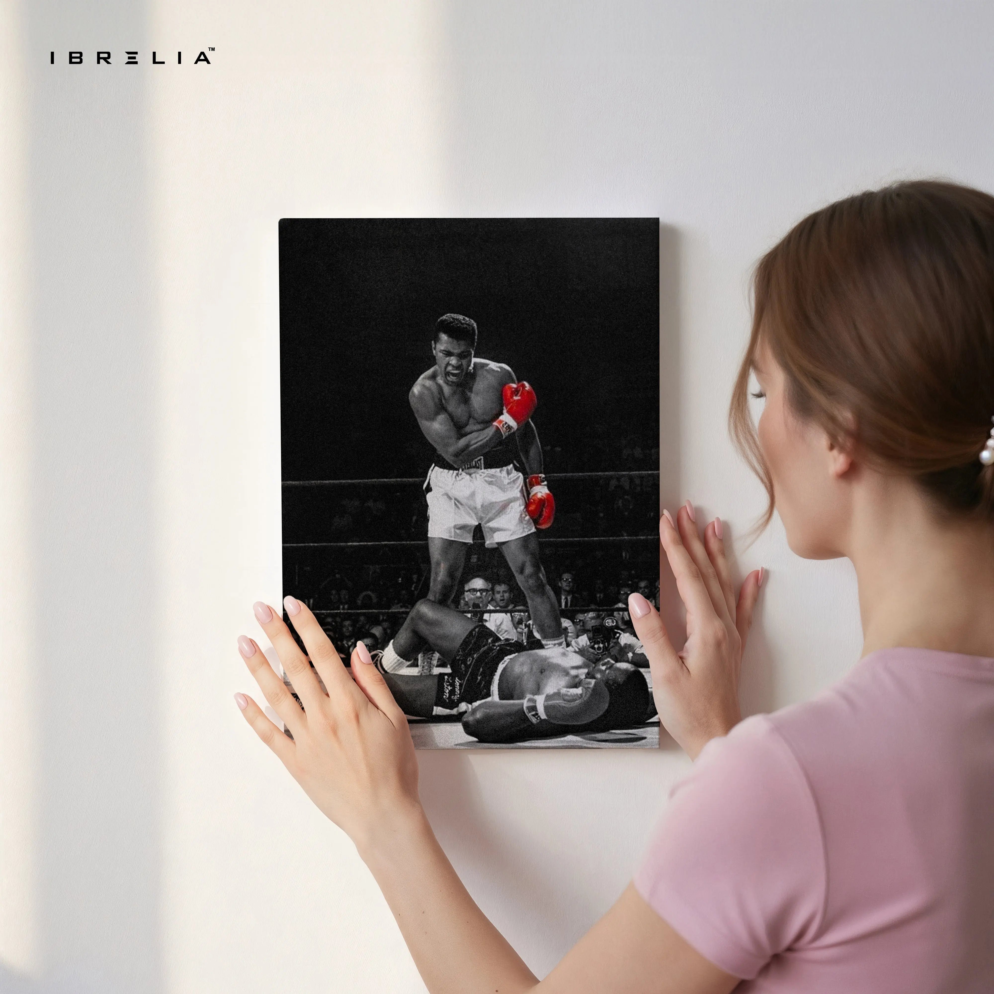Muhammad Ali Knockout Legacy Wall Art – Iconic Boxing Canvas Frame Pakistan | Vintage Champion Poster | IBRELIA™ IBRELIA
