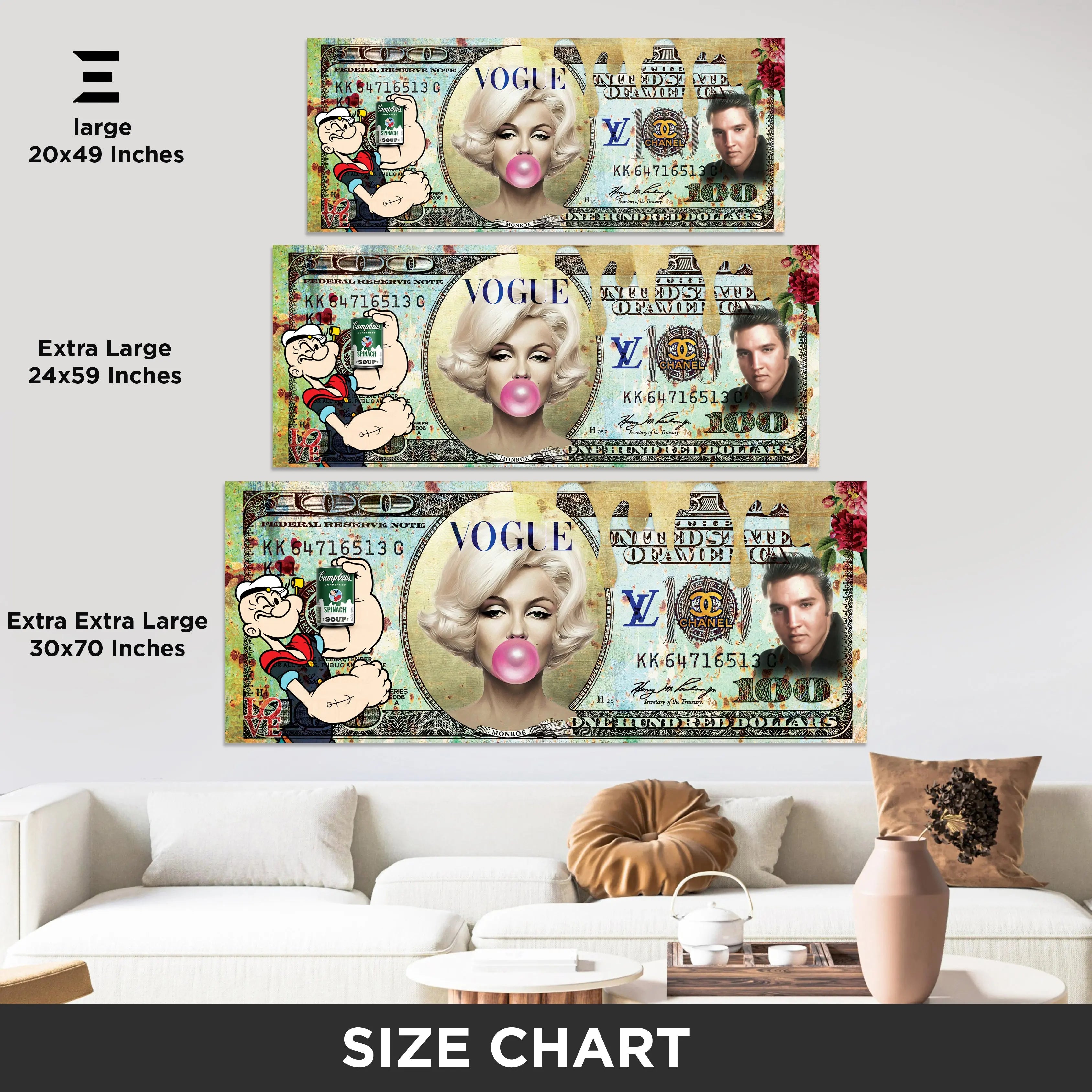 Ultra Wide Wall Art – Exclusive Pop Art Dollar Design | IBRELIA IBRELIA