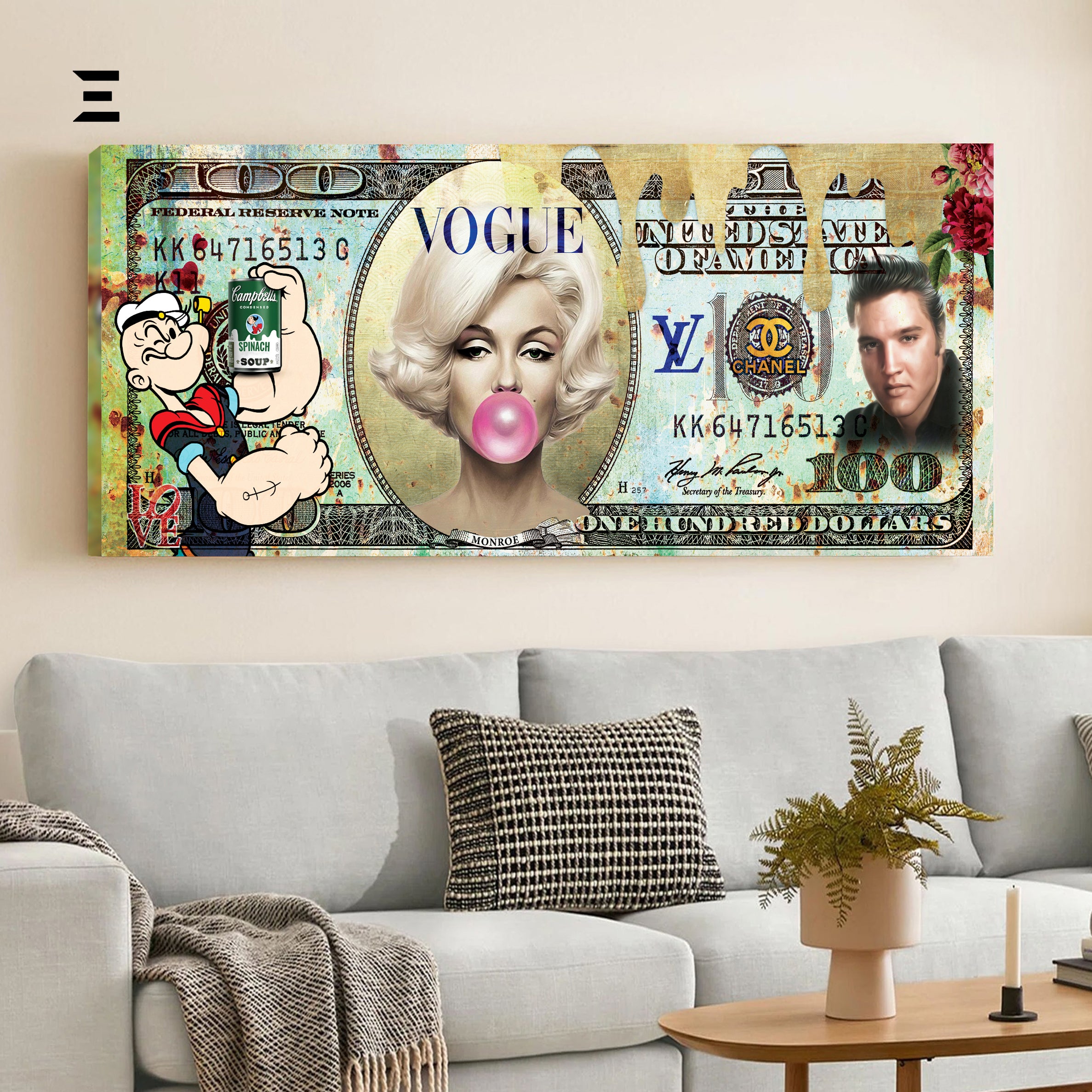 Ultra Wide Wall Art – Exclusive Pop Art Dollar Design | IBRELIA