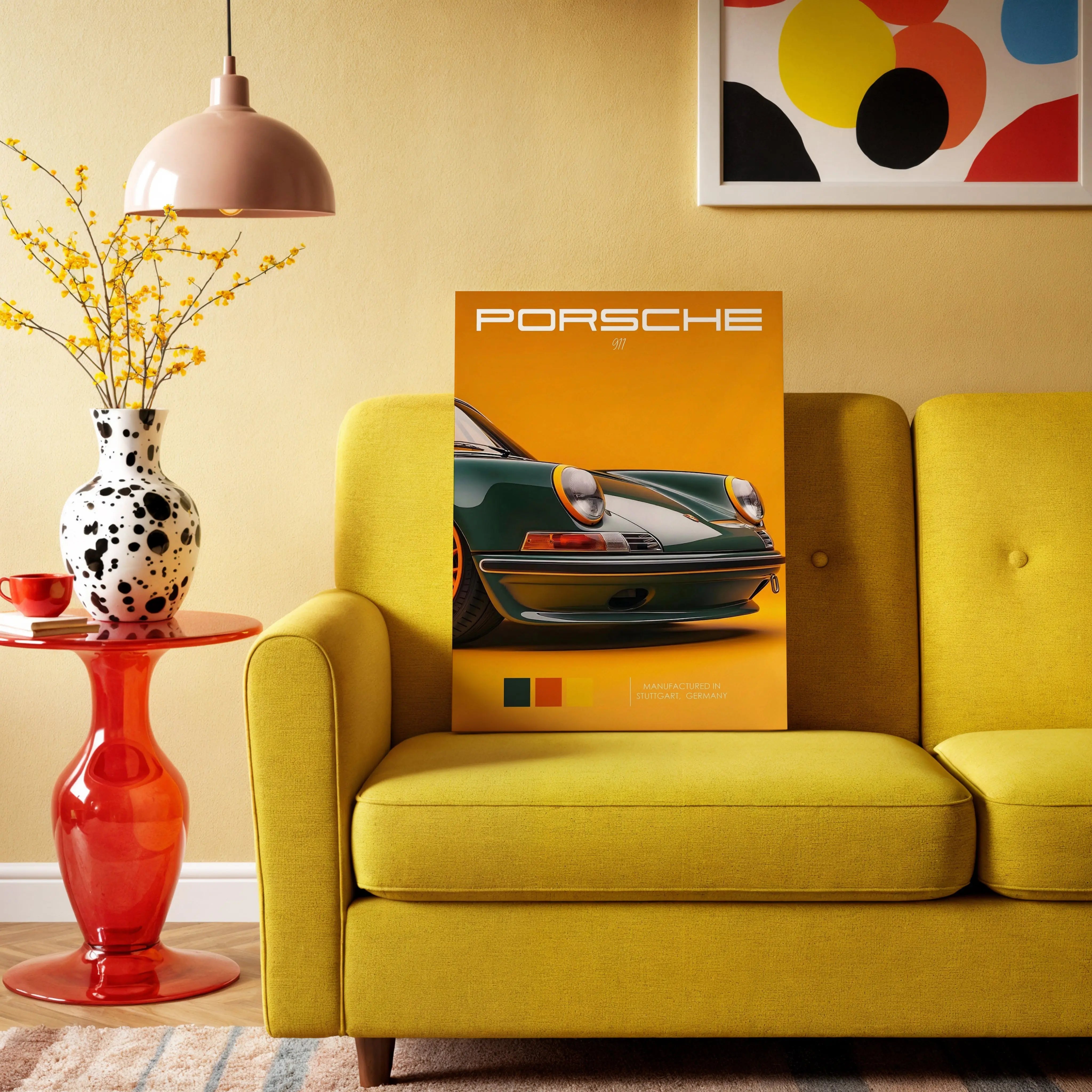 Porsche 911 Vintage Front Detail Wall Art – Retro Luxury Car Poster | 4K Ultra Wrap Frame Wall Art in Pakistan | IBRELIA™ IBRELIA