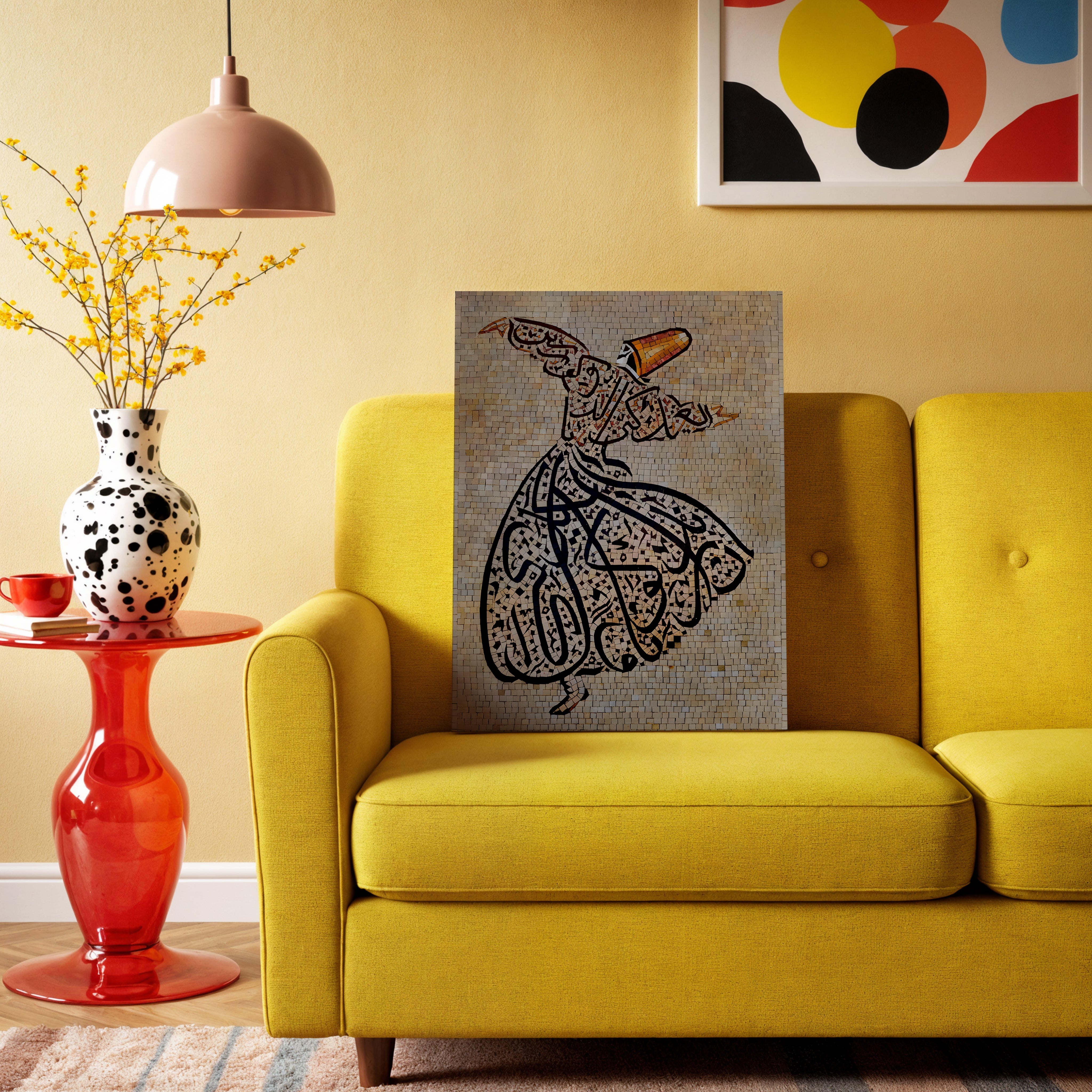 Whirling Dervish Mosaic Art – Sufi Spiritual Dance Wall Art | 4K Ultra Wrap Frame Wall Art in Pakistan | IBRELIA™