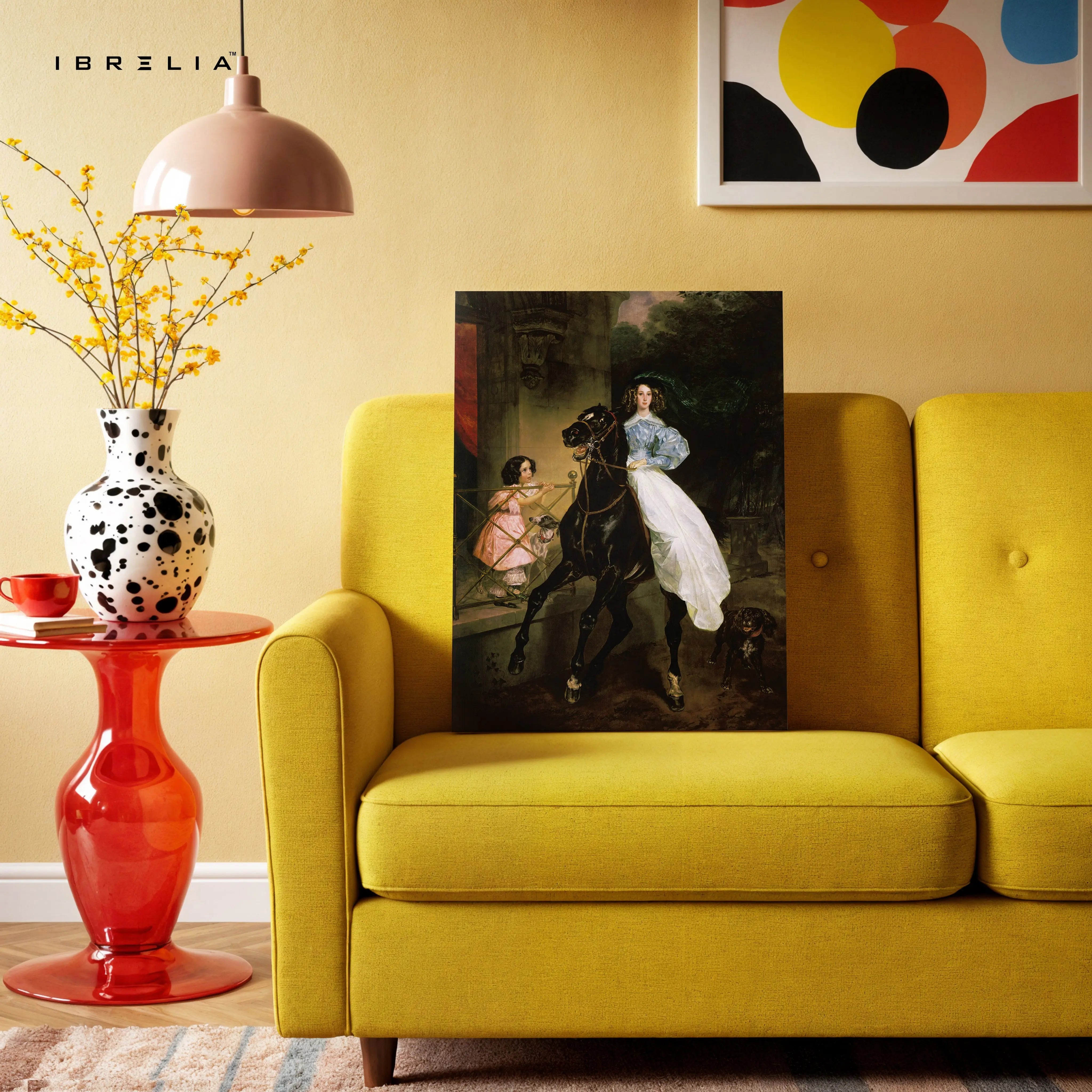 Royal Equestrian Elegance Art – Vintage Classic Lady on Horse Painting Wall Art | 4K Ultra Wrap Frame Wall Art in Pakistan | IBRELIA™ IBRELIA
