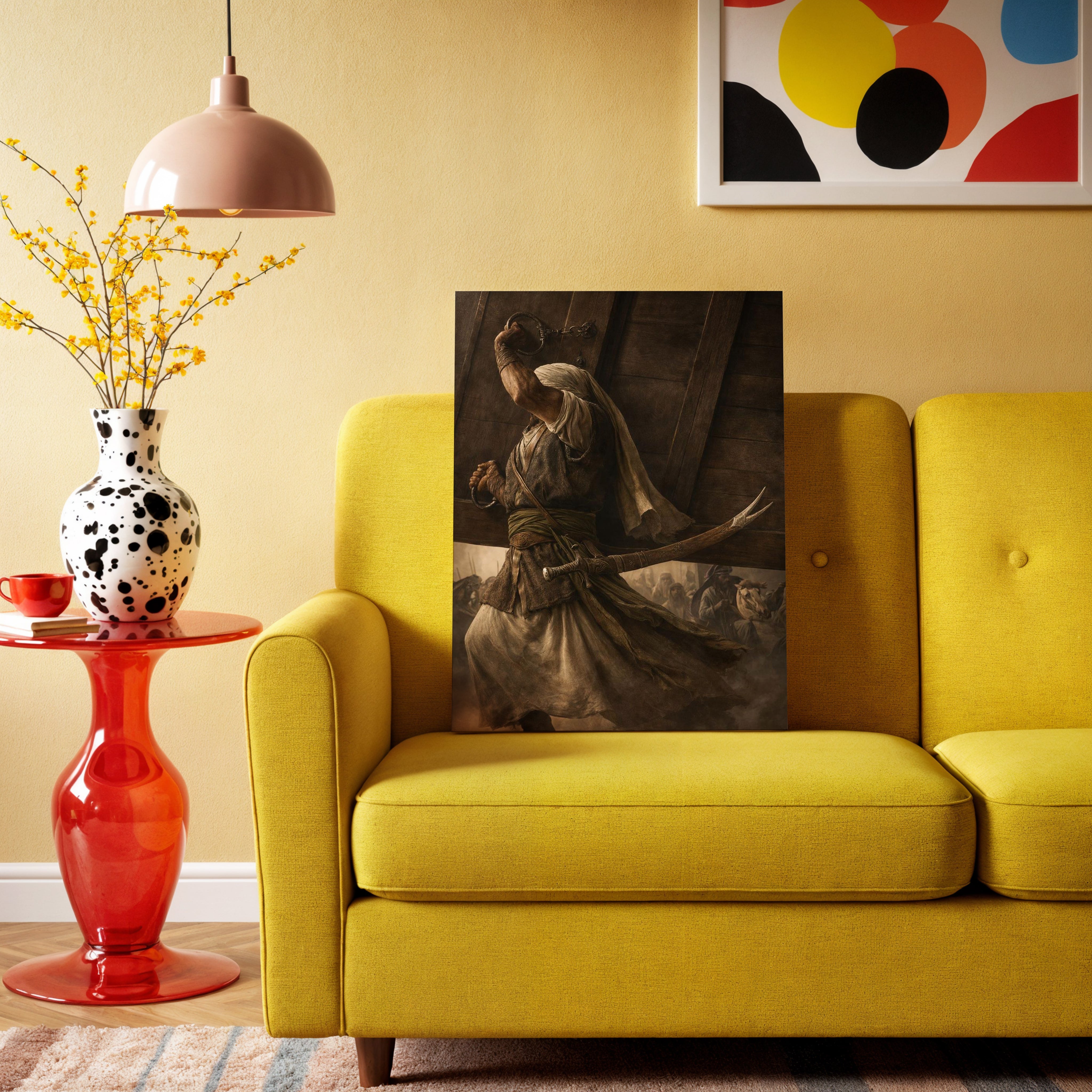 Warrior of Faith Strength Art – Islamic Historical Battle Scene | 4K Ultra Wrap Frame Wall Art in Pakistan | IBRELIA™