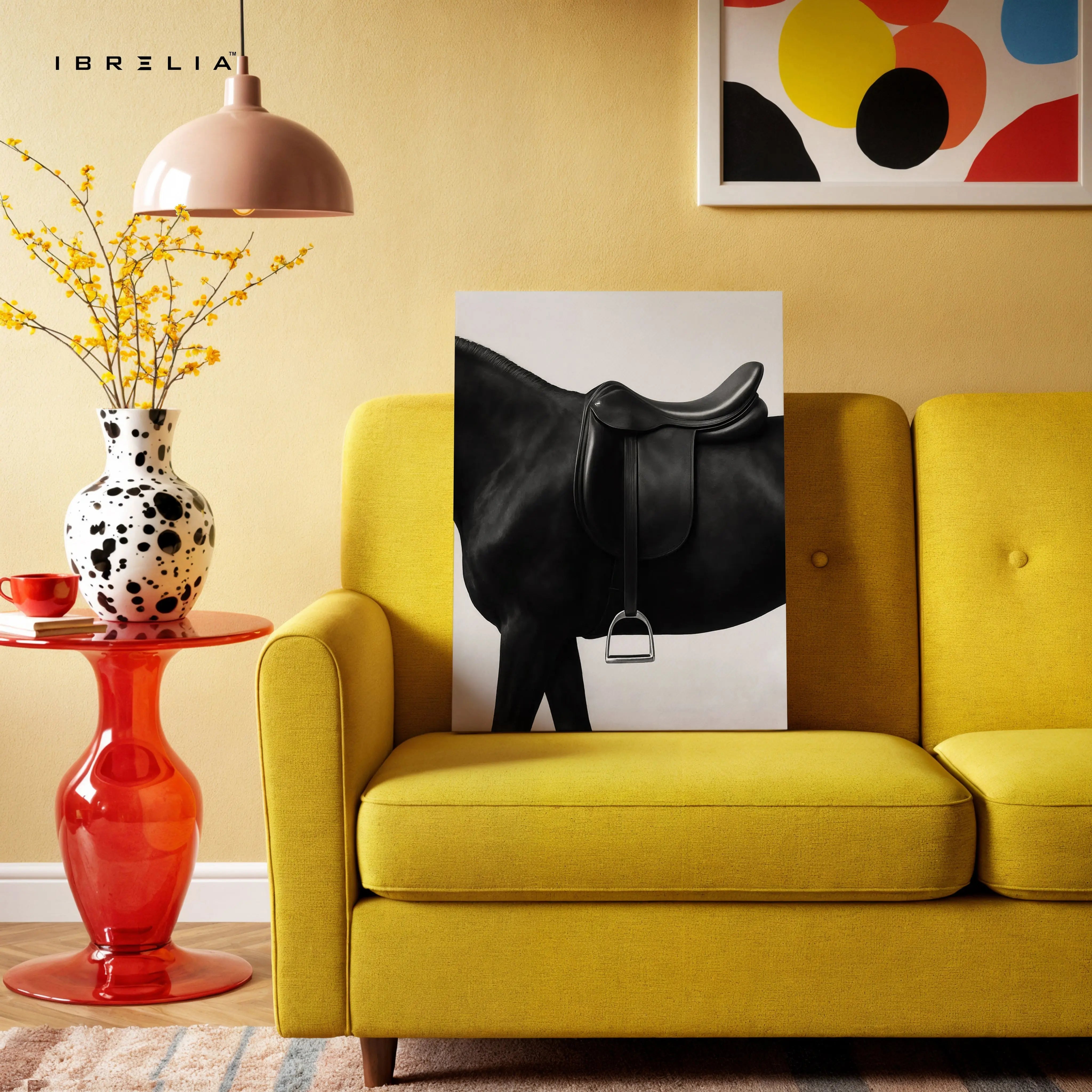 Equestrian Saddle Minimal Art – Luxury Horse Detail Modern Wall Art | 4K Ultra Wrap Frame Wall Art in Pakistan | IBRELIA™ IBRELIA
