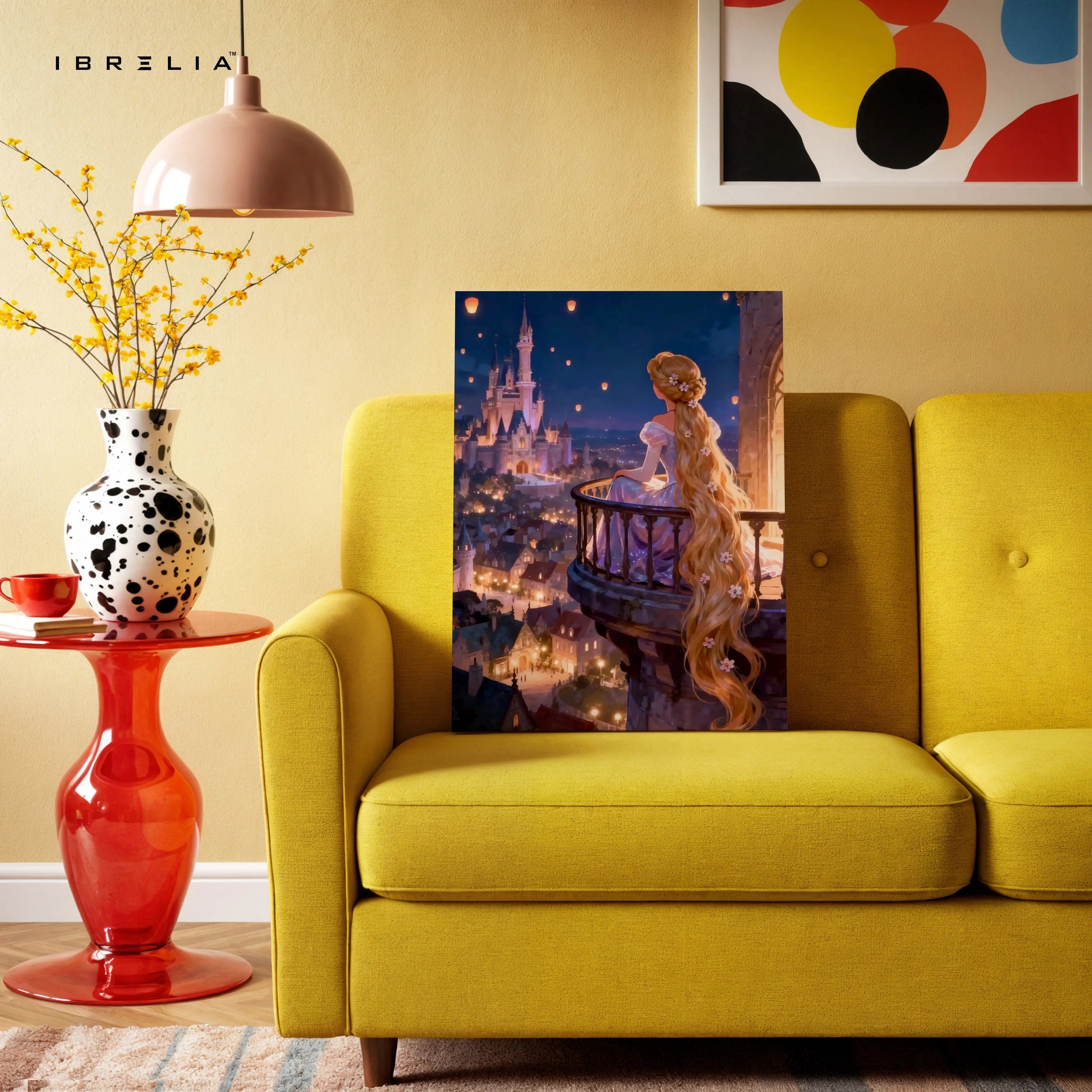 Rapunzel Dreamy Lantern Night Wall Art – Fantasy Princess Canvas Frame | Magical Fairytale Decor Pakistan | IBRELIA™ IBRELIA