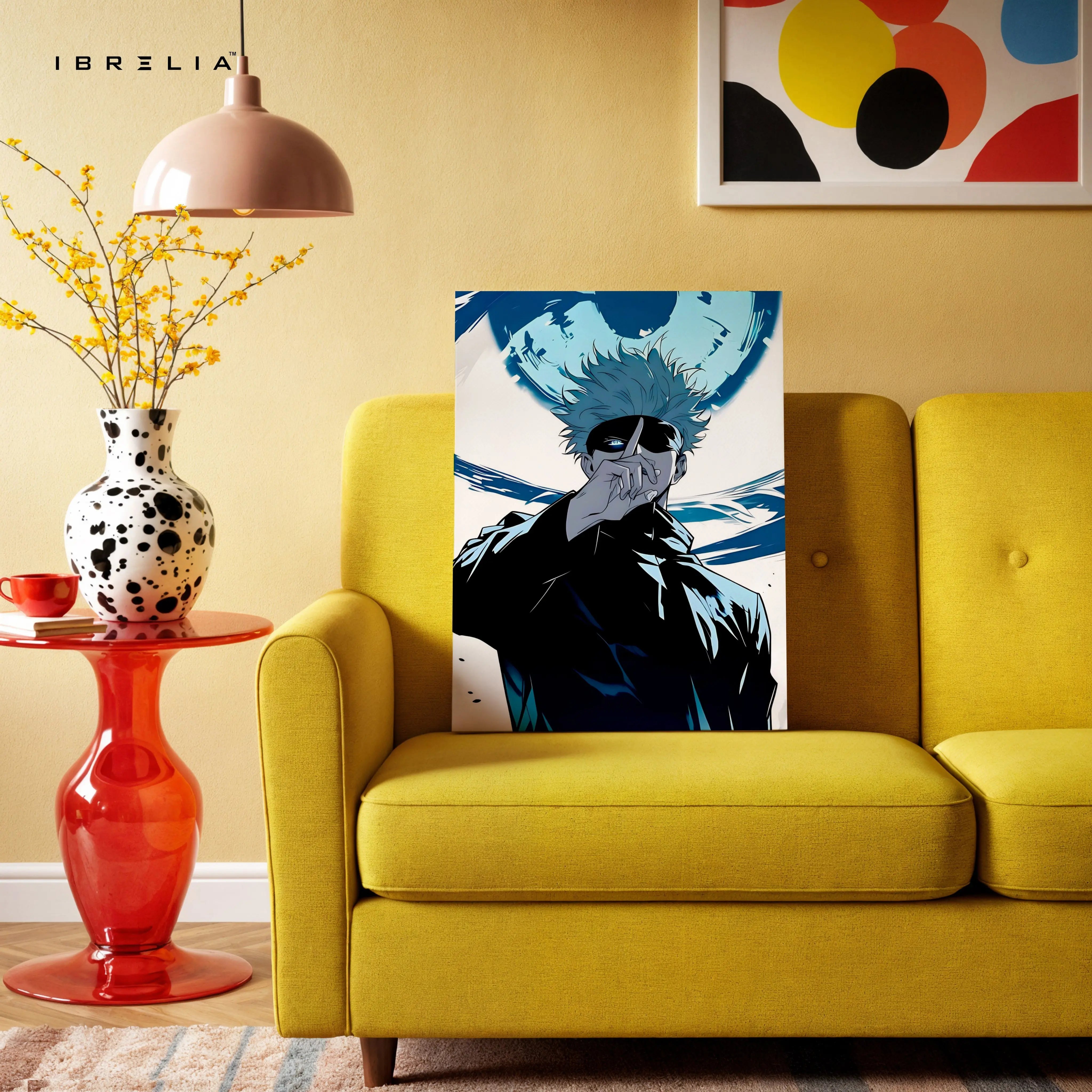 Gojo Satoru Wall Art – Jujutsu Kaisen Anime Canvas Frame | Gojo Infinity Poster Pakistan | IBRELIA™ IBRELIA