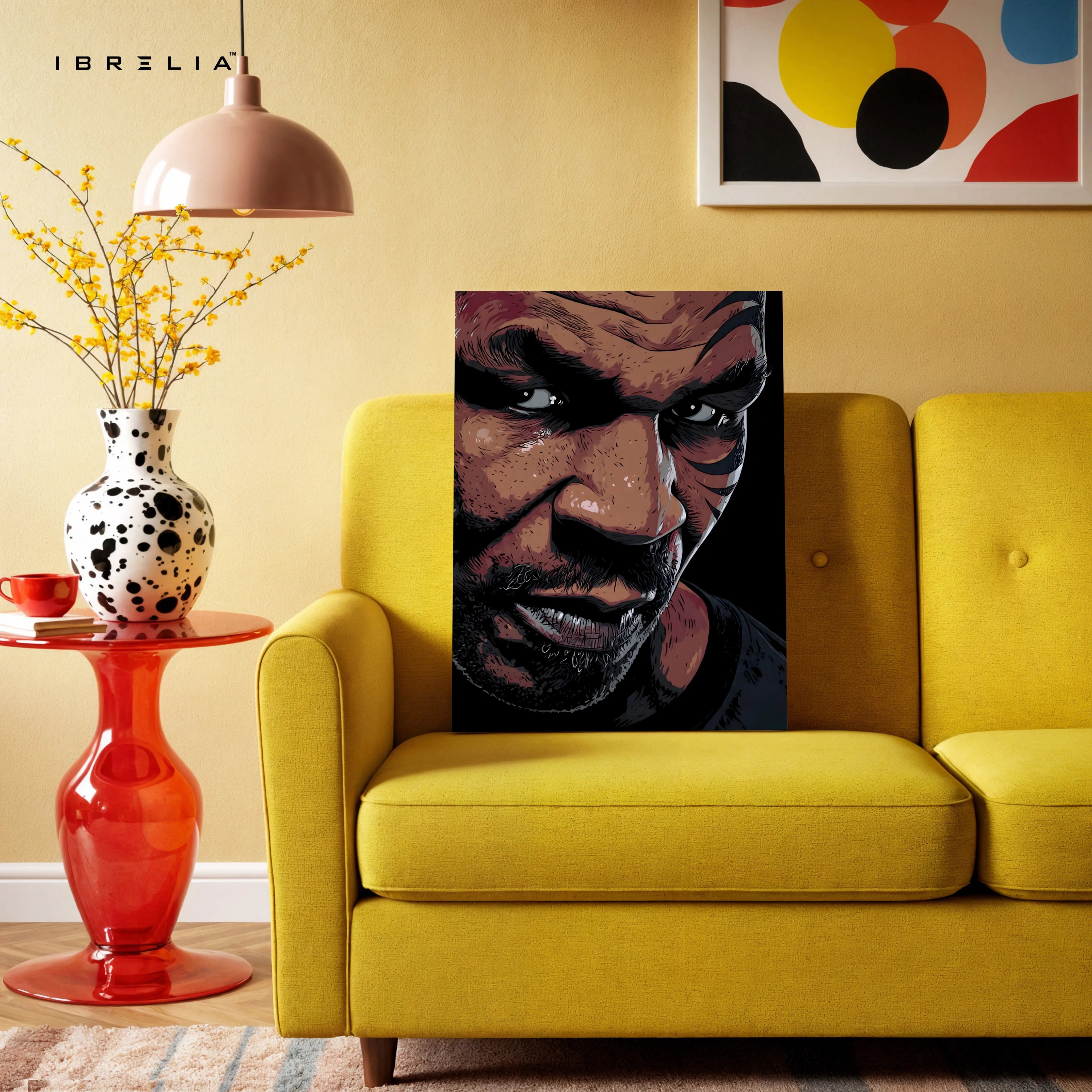 Mike Tyson Portrait Wall Art – Intense Boxing Legend Canvas Frame | Fighter Street Style Poster Pakistan | IBRELIA™ IBRELIA