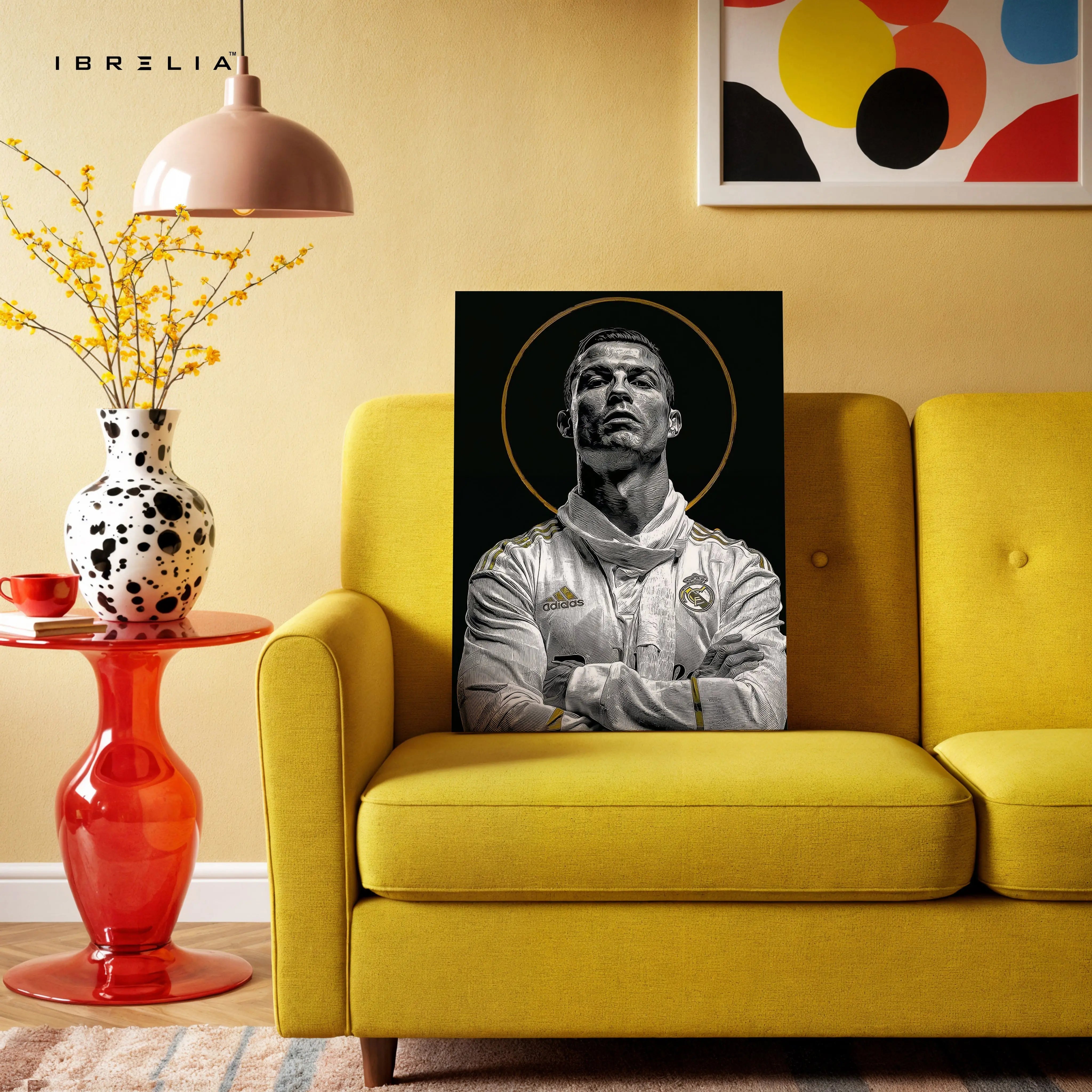 Cristiano Ronaldo Royal Portrait Wall Art – CR7 Luxury Canvas Frame | Real Madrid Ronaldo Poster Pakistan | IBRELIA™ IBRELIA