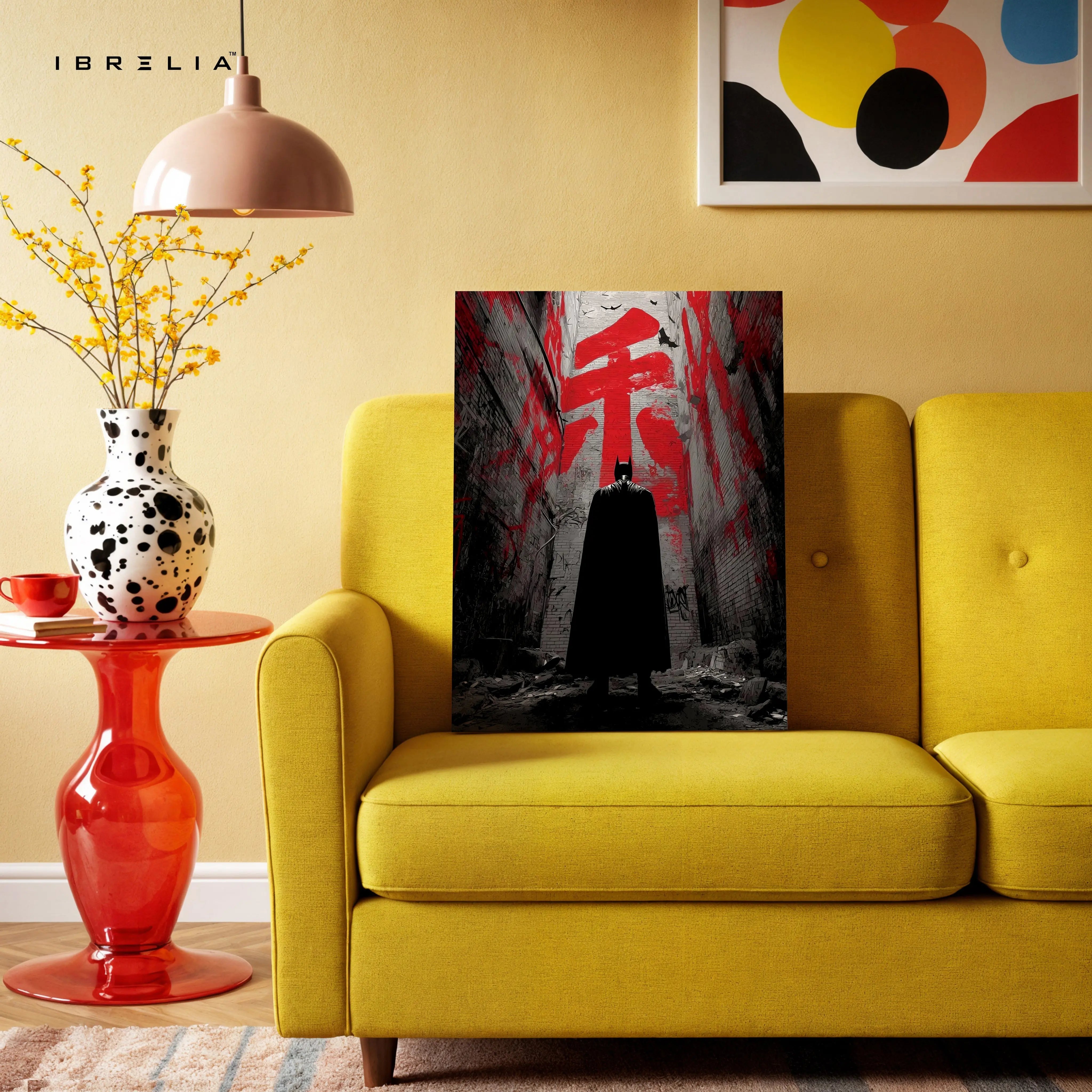 Batman Dark Alley Wall Art – Japanese Street Graffiti Canvas Frame | Gotham Shadow Poster Pakistan | IBRELIA™ IBRELIA