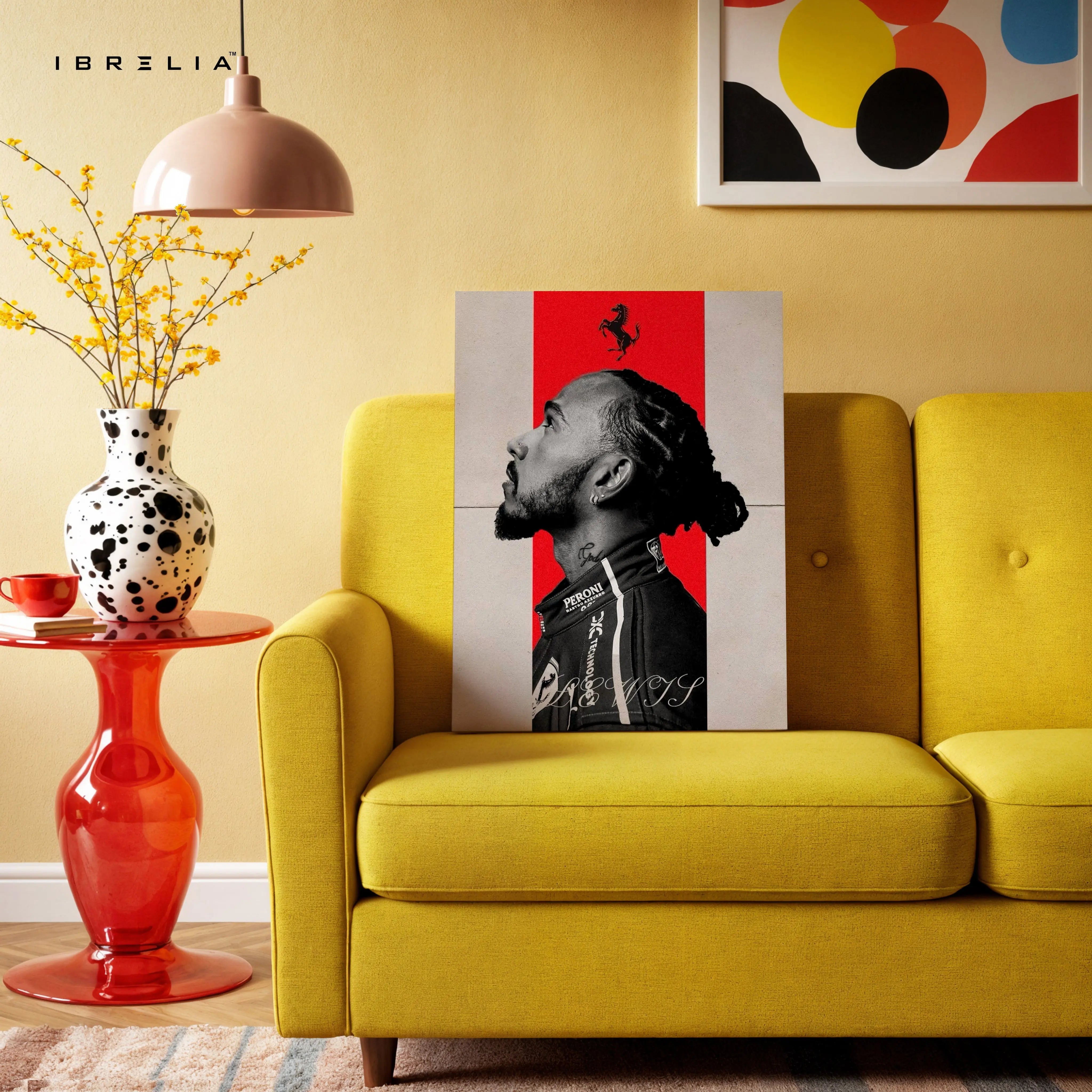 Lewis Hamilton Ferrari Wall Art – Formula 1 Racing Canvas Frame Pakistan | F1 Driver Poster | IBRELIA™ IBRELIA