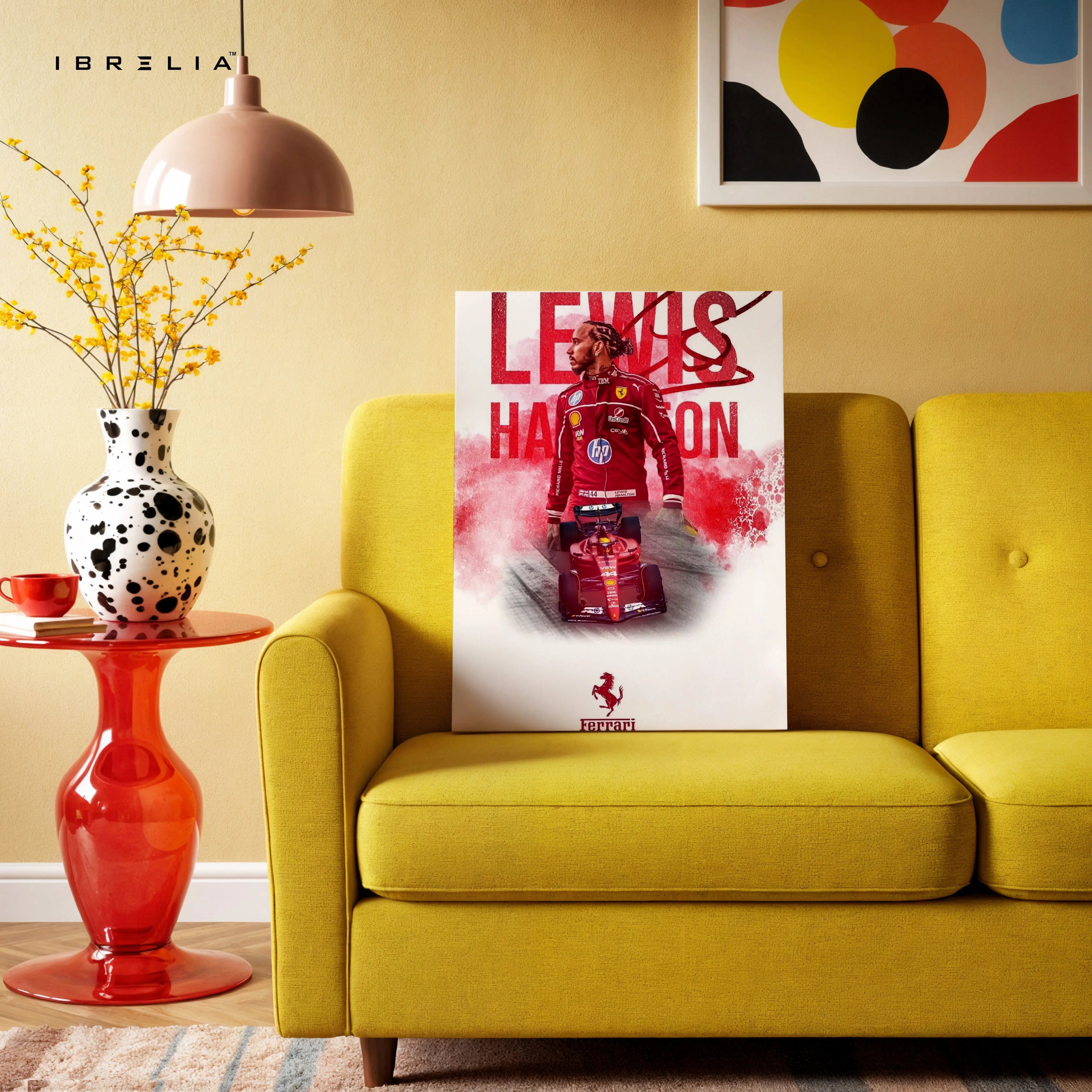 Lewis Hamilton Ferrari Legacy Wall Art – Formula 1 Racing Canvas Frame Pakistan | F1 Champion Poster | IBRELIA™ IBRELIA