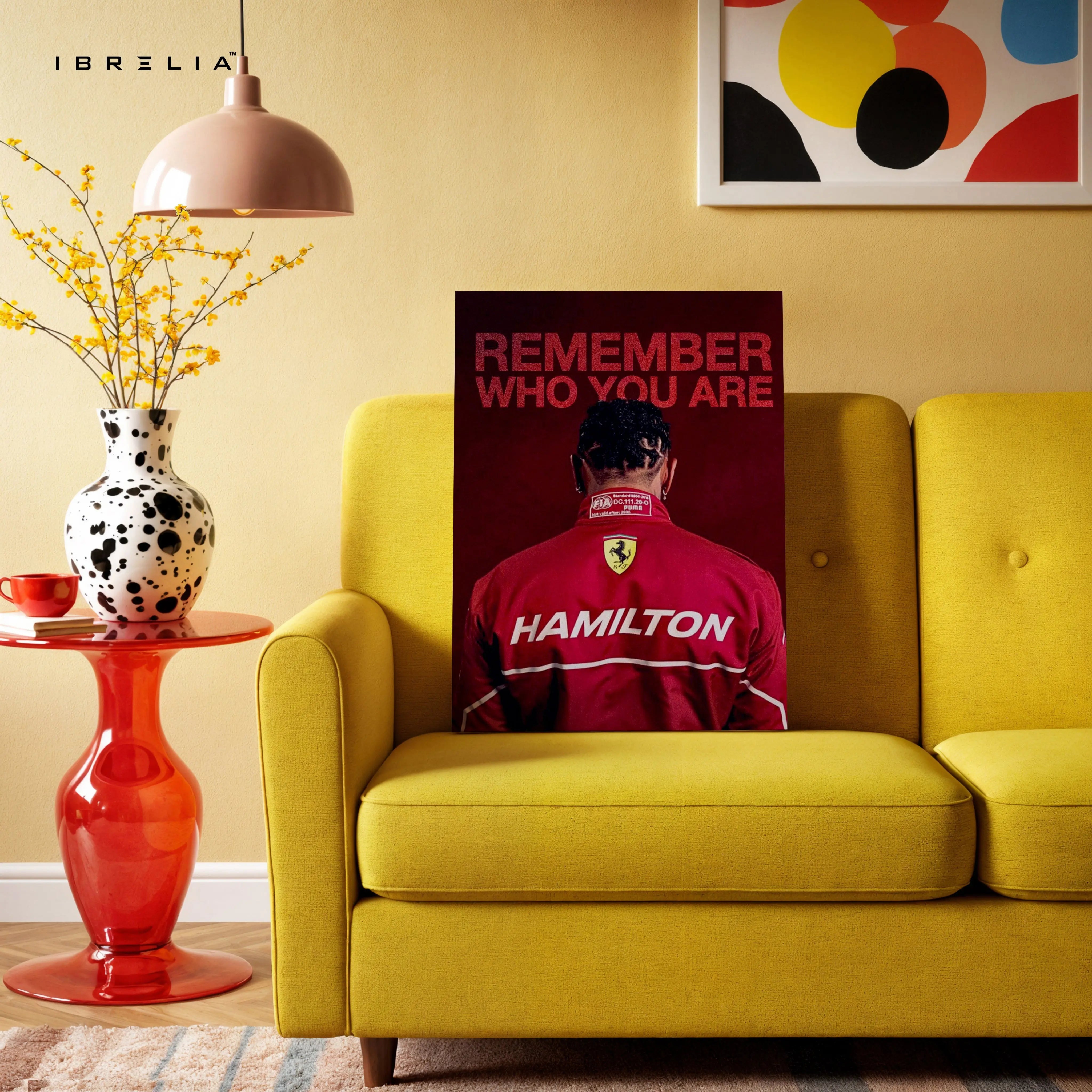 Hamilton Ferrari Legacy Wall Art – Formula 1 Motivation Canvas Frame | Racing Quote Poster Pakistan | IBRELIA™ IBRELIA
