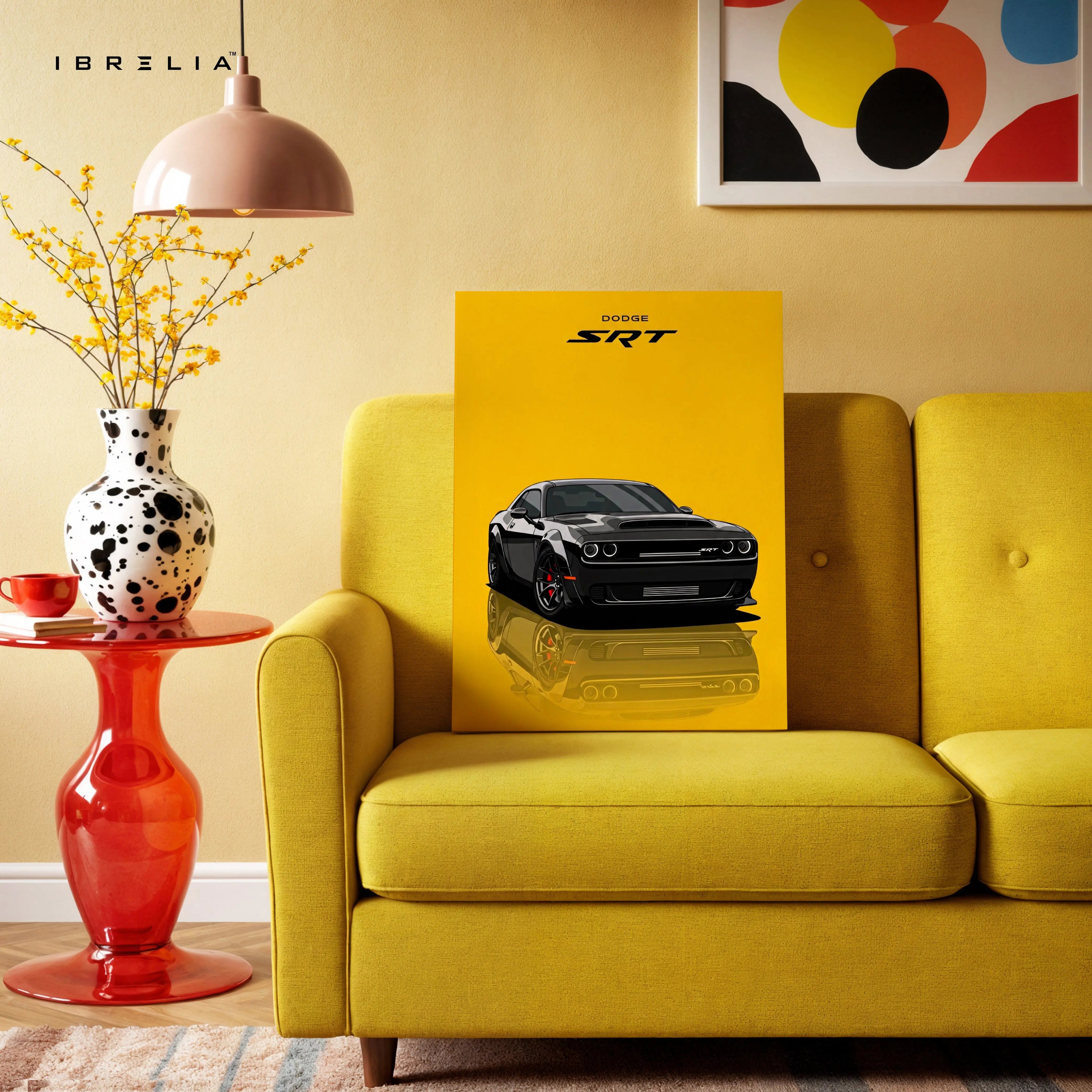 Dodge Challenger SRT Wall Art – Muscle Car Racing Canvas Frame Pakistan | American Muscle Poster | IBRELIA™ IBRELIA