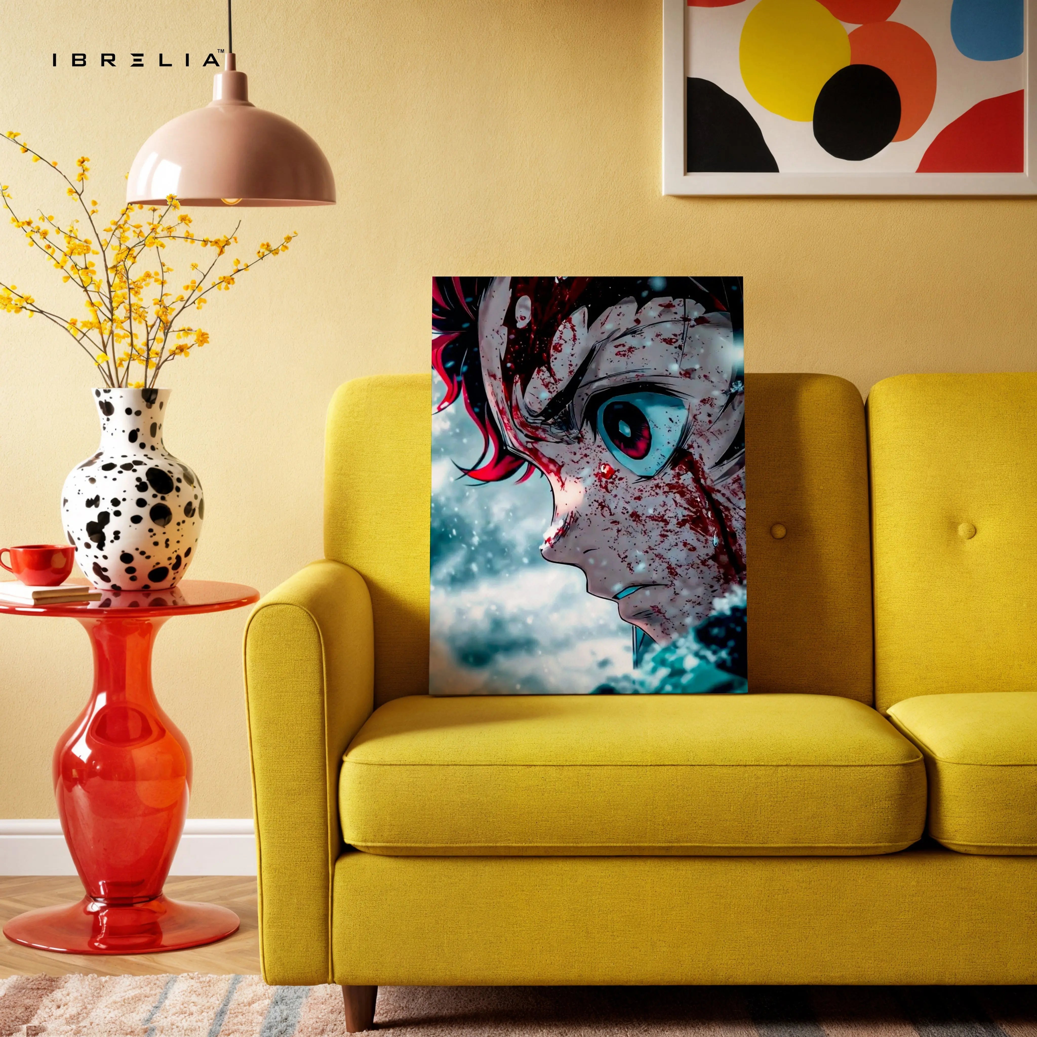 Anime Intense Eye Wall Art – Dark Aesthetic Manga Canvas Frame | Dramatic Character Poster Pakistan | IBRELIA™ IBRELIA