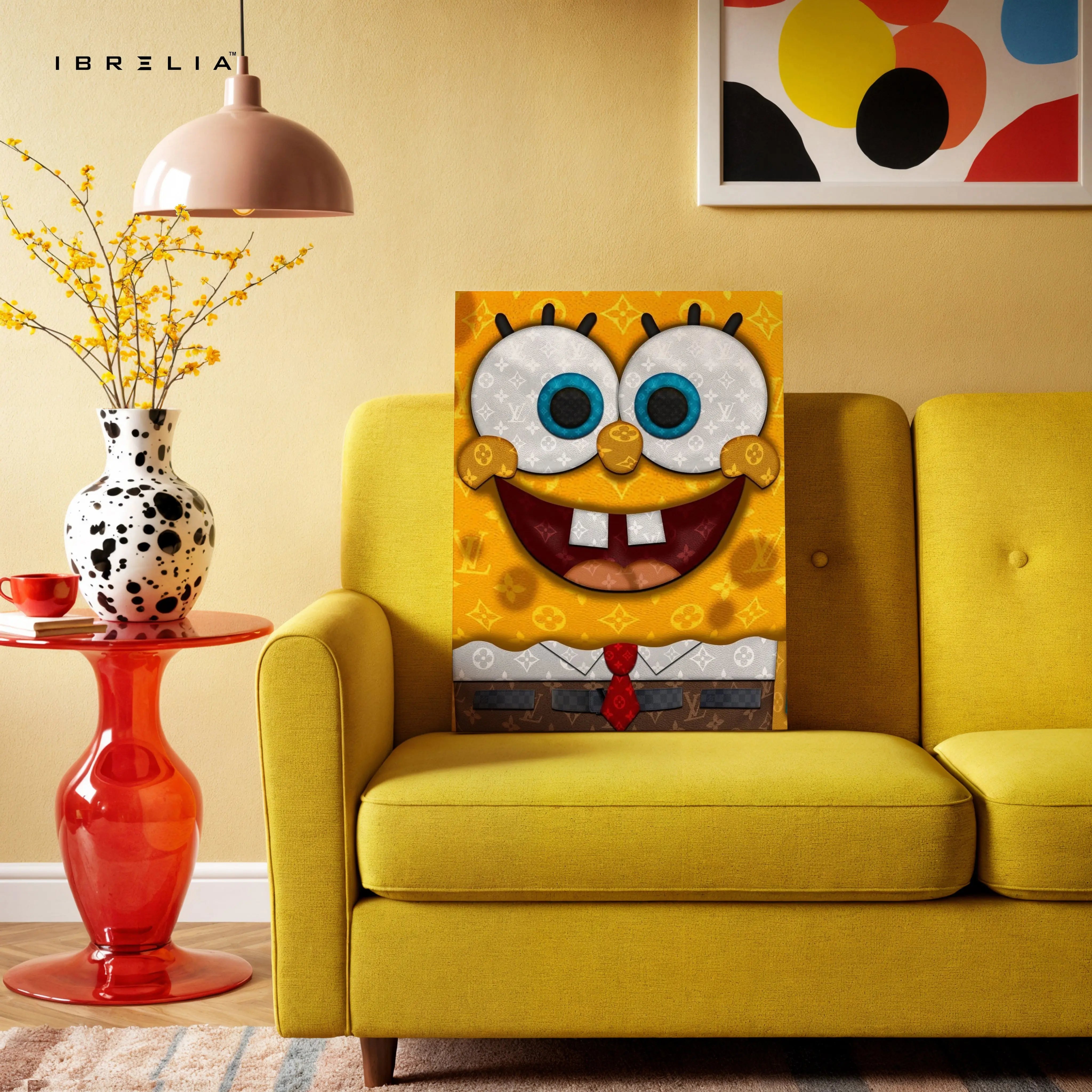 Louis Vuitton x SpongeBob Wall Art – Luxury Cartoon Canvas Frame | Designer Pop Art Poster Pakistan | IBRELIA™ IBRELIA