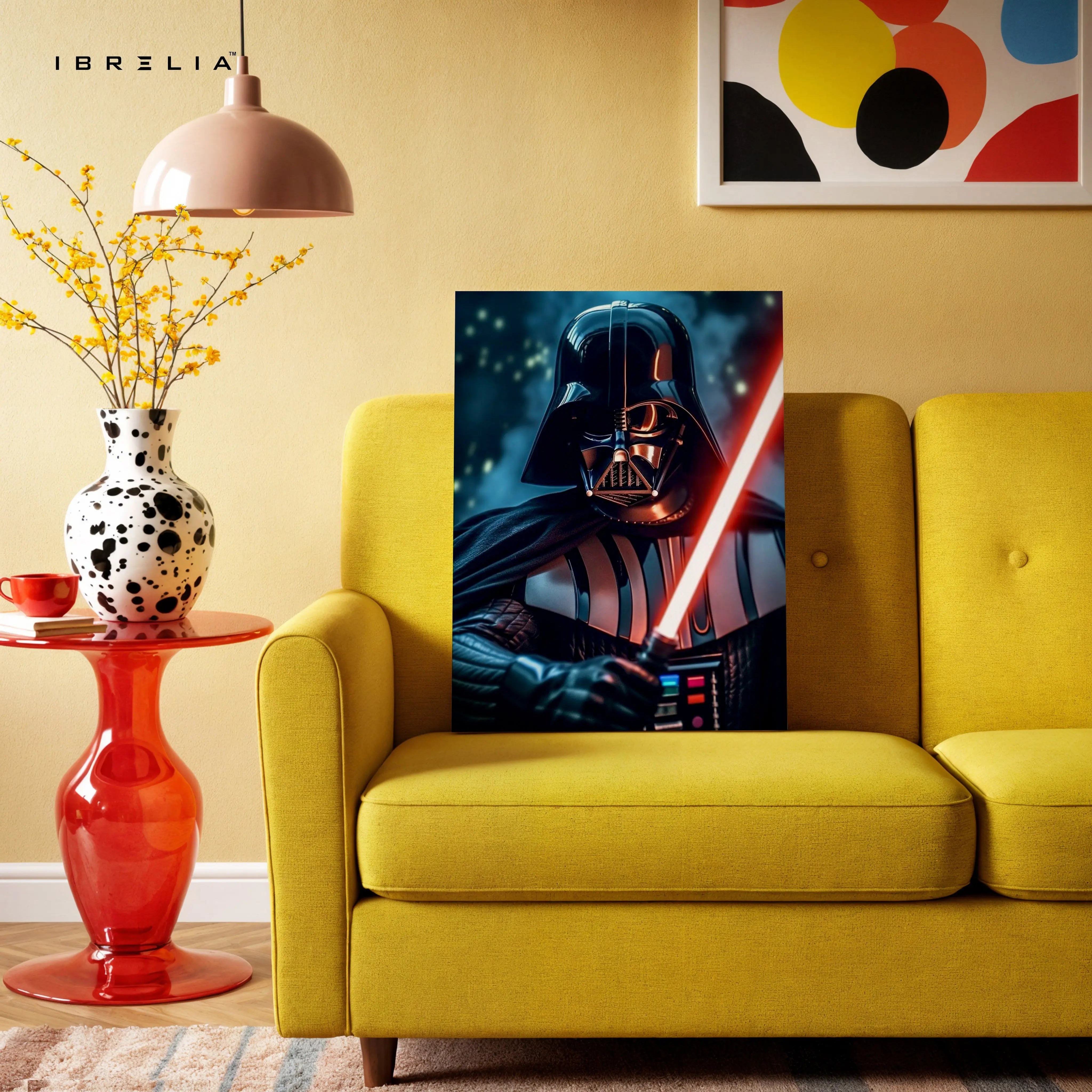 Dark Sith Warrior Wall Art – Futuristic Lightsaber Canvas Frame | Sci-Fi Villain Poster Pakistan | IBRELIA™ IBRELIA