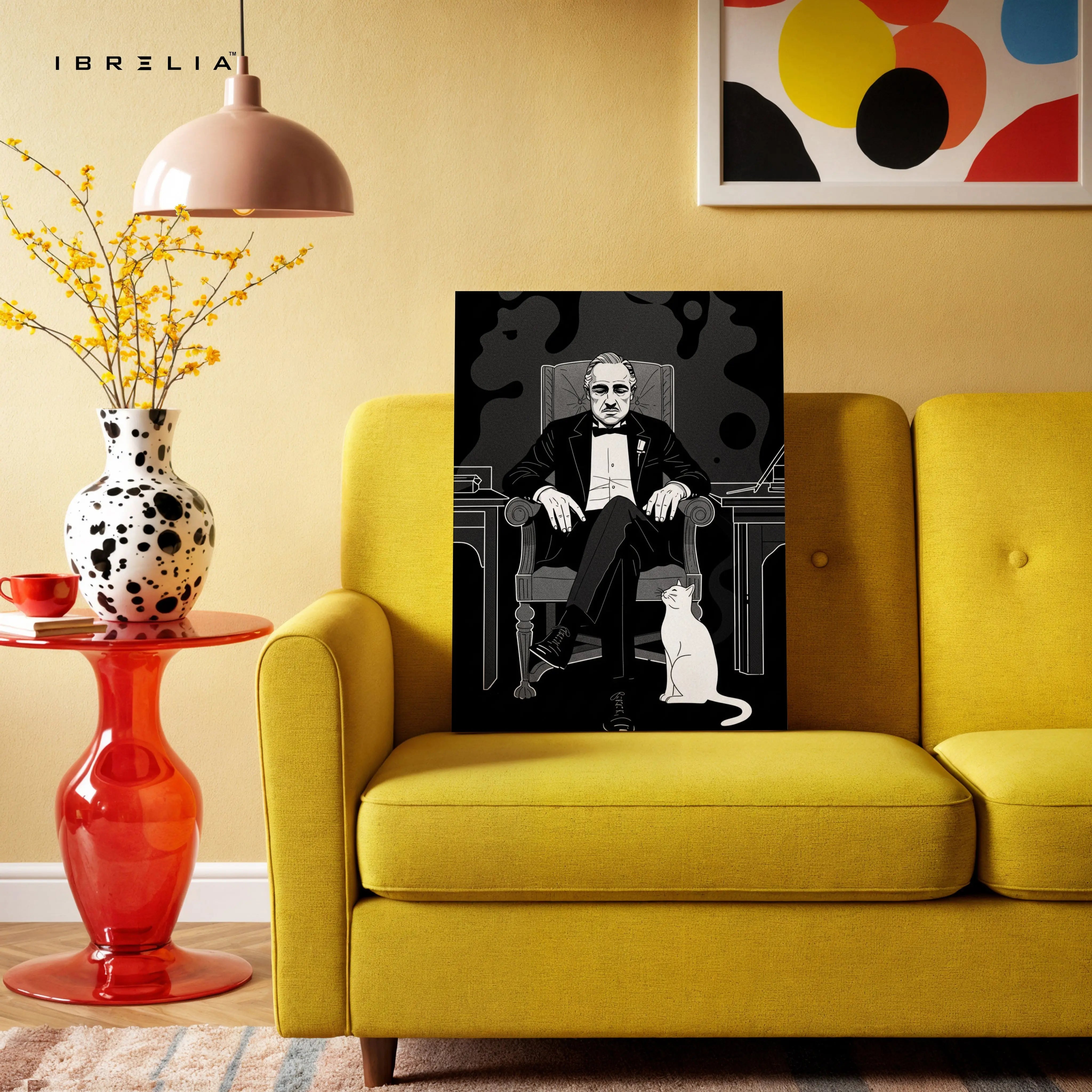 Godfather Chair Portrait Wall Art – Don Vito Corleone Canvas Frame | Minimal Mafia Poster Pakistan | IBRELIA™ IBRELIA