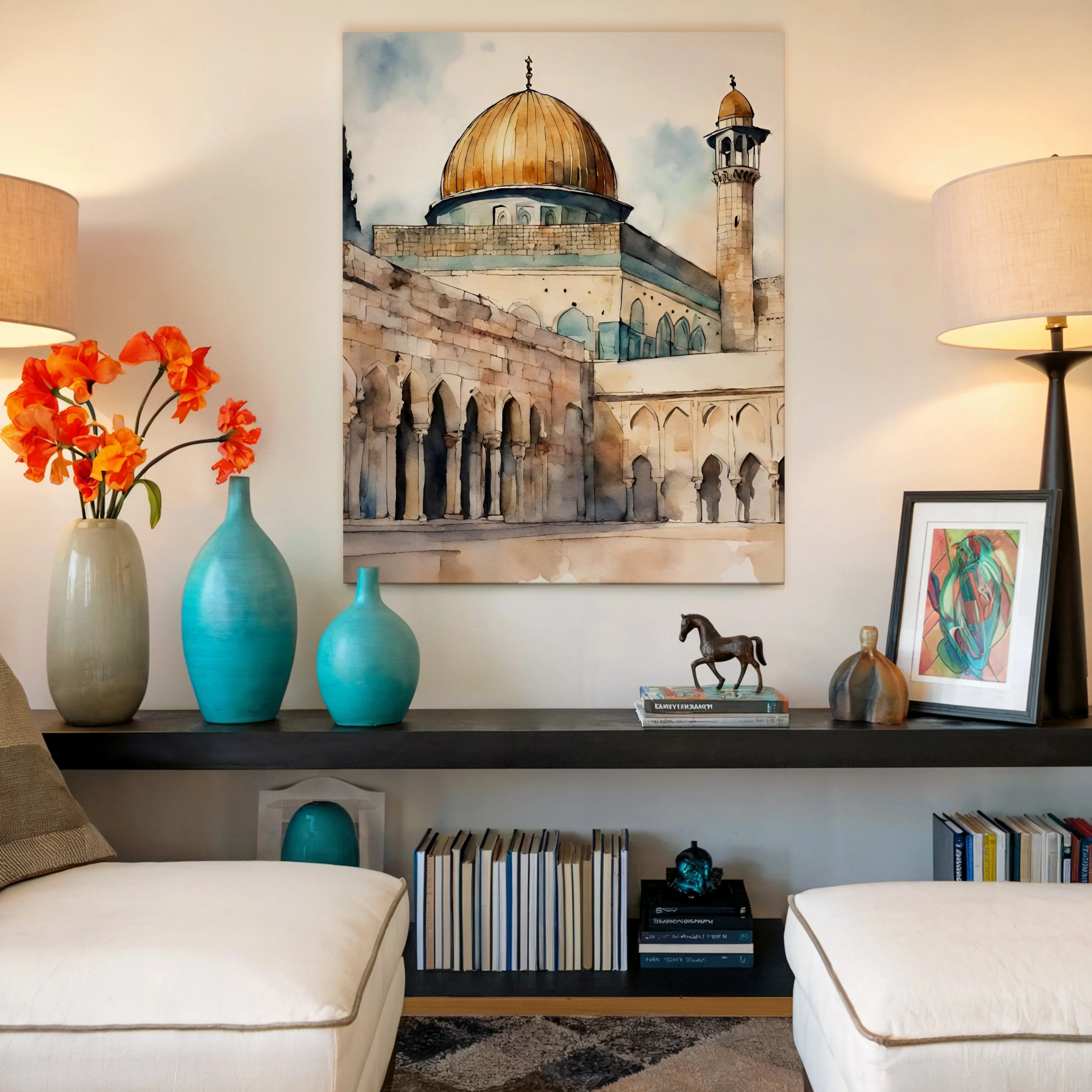 Jerusalem Golden Dome Art | 4K Ultra Wrap Frame Wall Art in Pakistan | IBRELIA™ IBRELIA