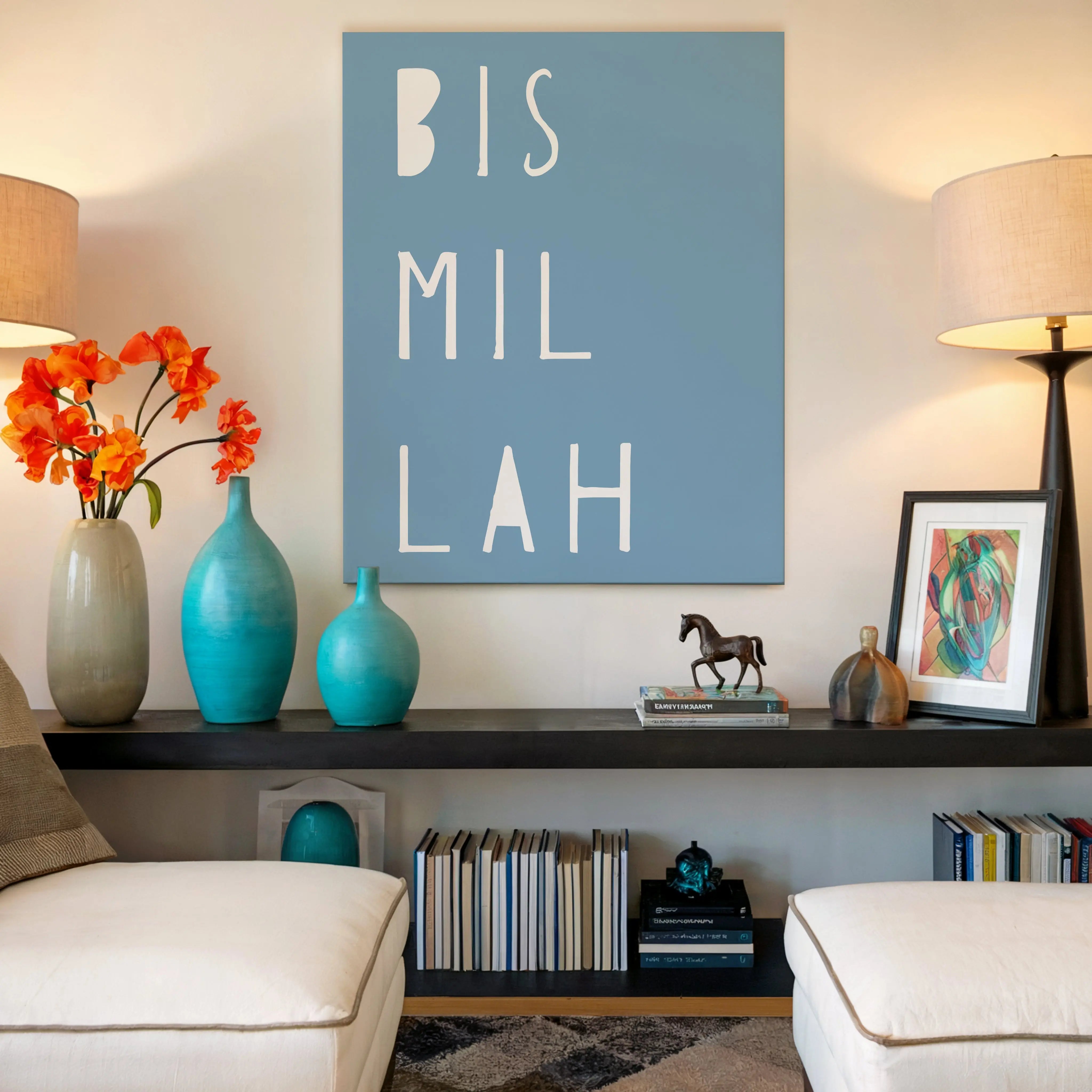 Bismillah Kids Wall Art – Minimal Islamic Nursery Decor | 4K Ultra Wrap Frame Wall Art in Pakistan | IBRELIA™ IBRELIA