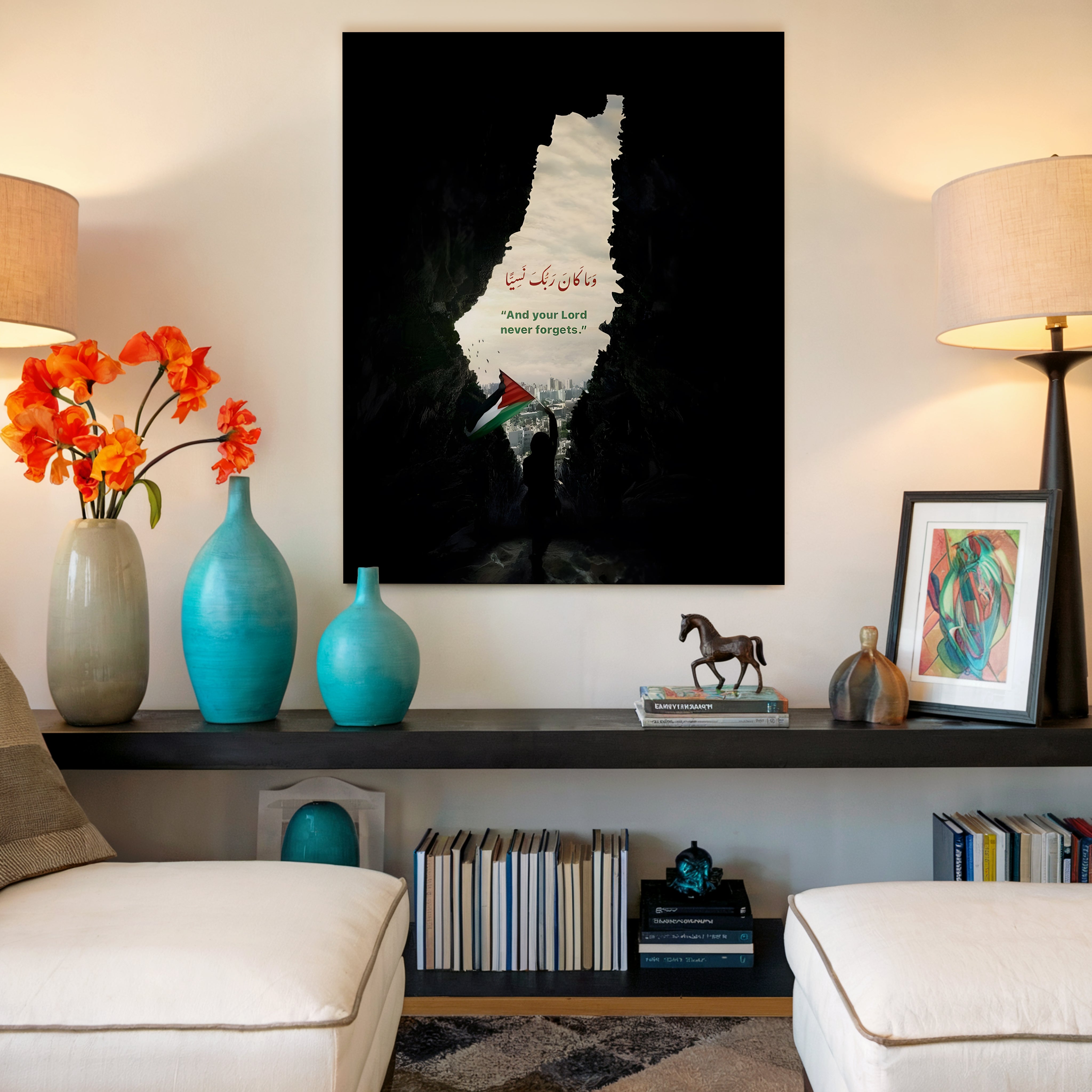 And Your Lord Never Forgets Art – Palestine Hope Silhouette | 4K Ultra Wrap Frame Wall Art in Pakistan | IBRELIA™