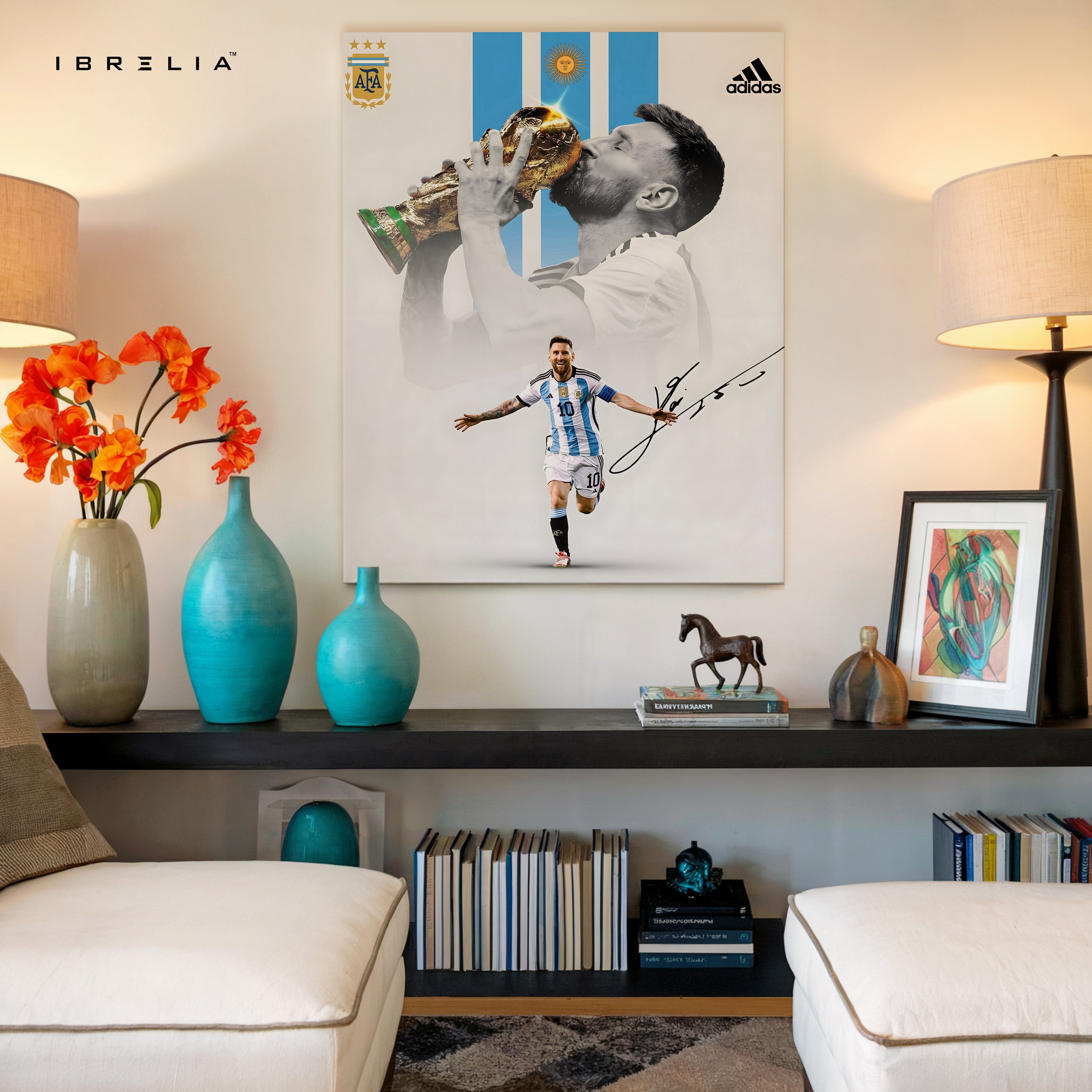 Lionel Messi World Cup Victory Wall Frame | 4K Ultra Wrap Frame Wall Art in Pakistan | IBRELIA™