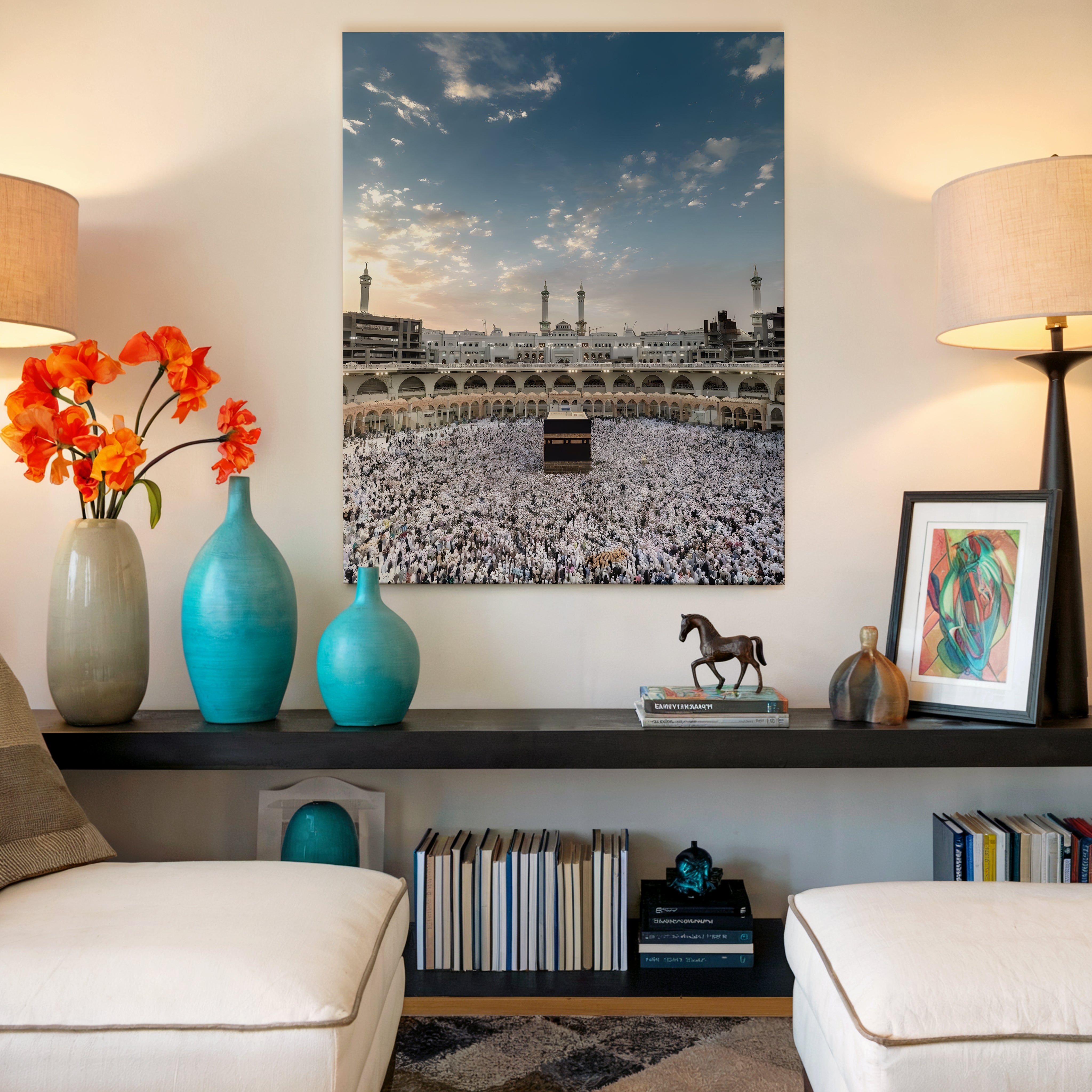 Kaaba Tawaf Serenity Art – Makkah Haram Sunset Wall Art | 4K Ultra Wrap Frame Wall Art in Pakistan | IBRELIA™