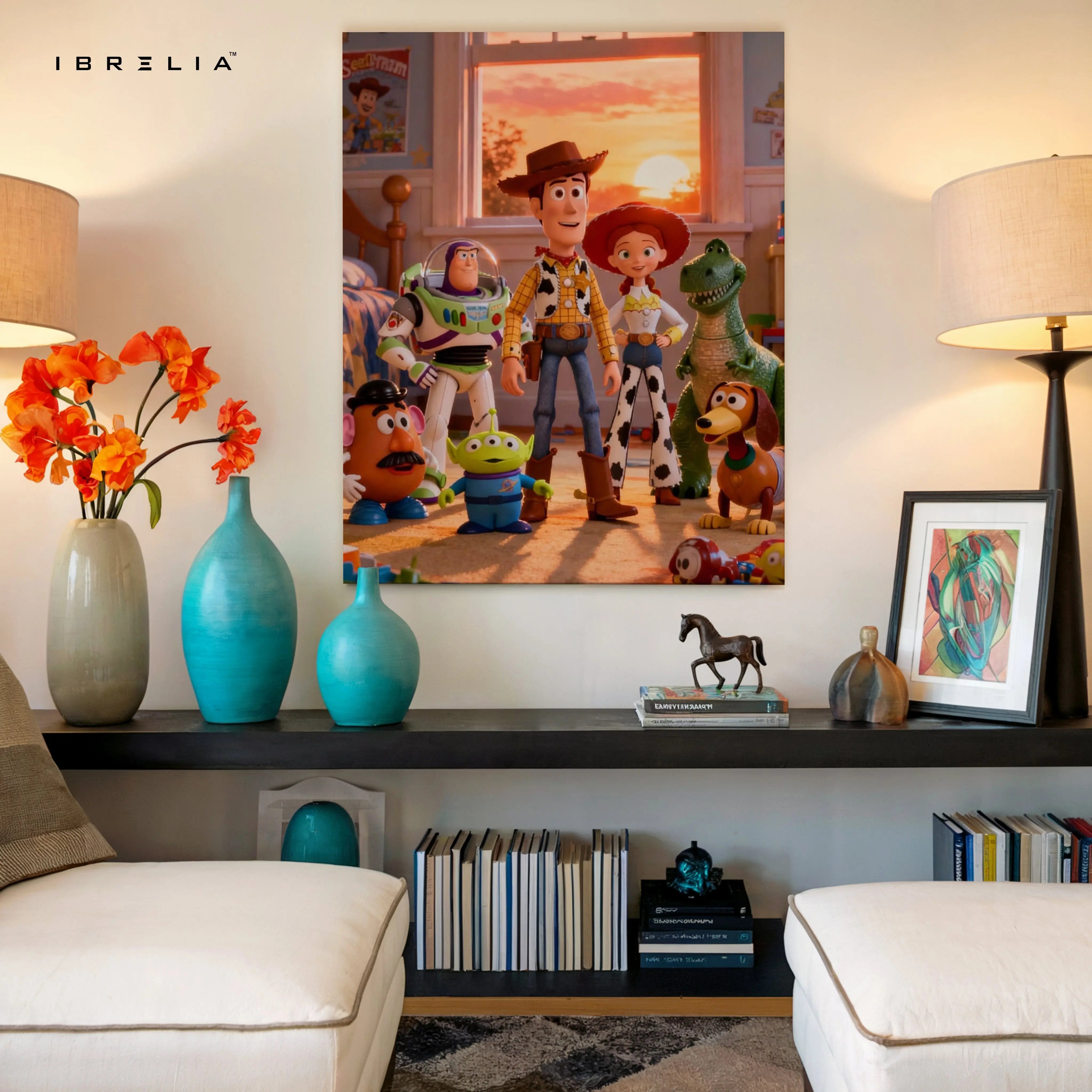 Toy Story Characters Wall Art – Animated Movie Canvas Frame | Kids Room Cartoon Decor Pakistan | IBRELIA™ IBRELIA