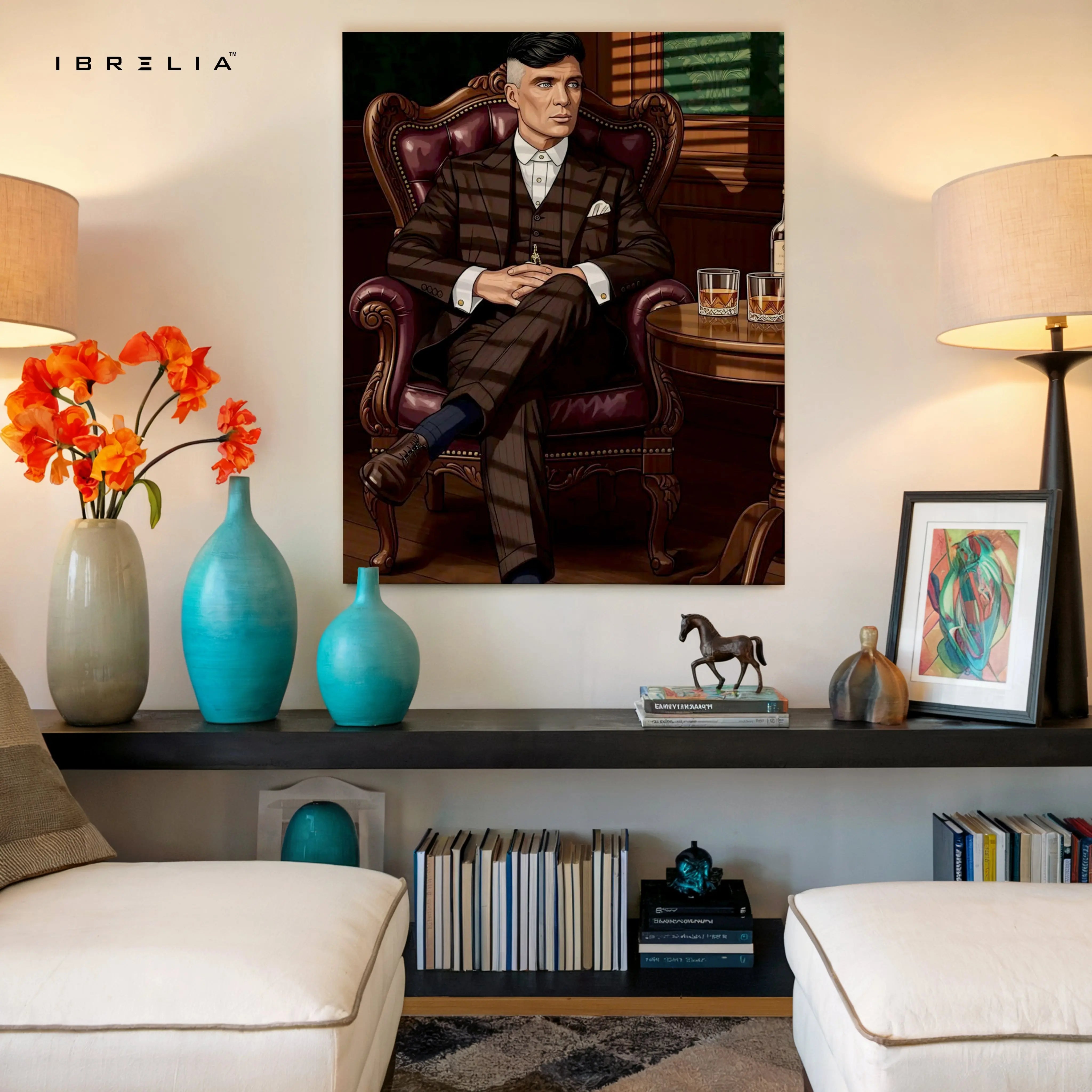 Thomas Shelby Peaky Blinders Wall Art – Luxury Mafia Portrait Canvas Frame | Vintage Gentleman Poster Pakistan | IBRELIA™ IBRELIA