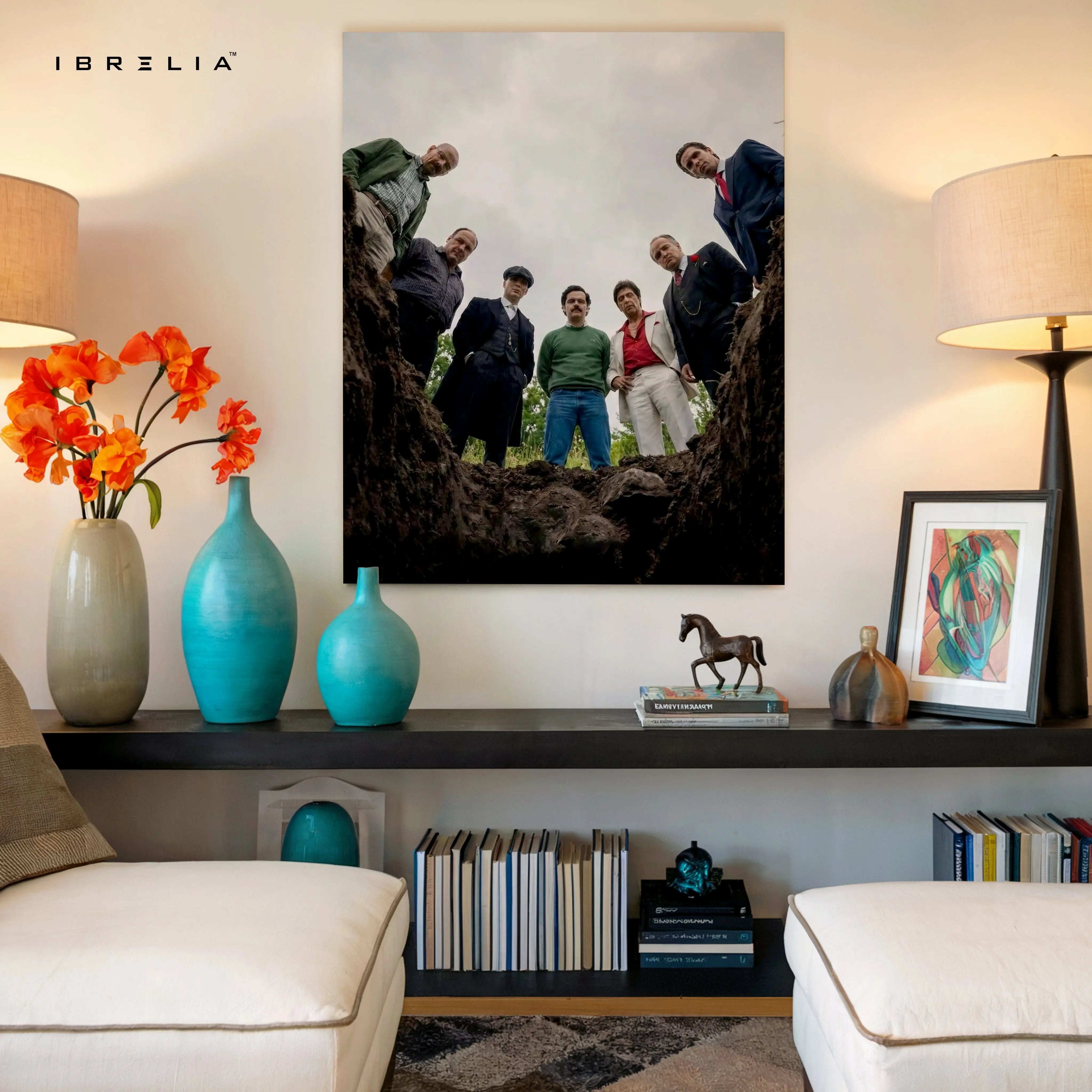 Mafia Crew Cinematic Wall Art – Gangster Scene Canvas Frame | Crime Drama Aesthetic Decor Pakistan | IBRELIA™ IBRELIA