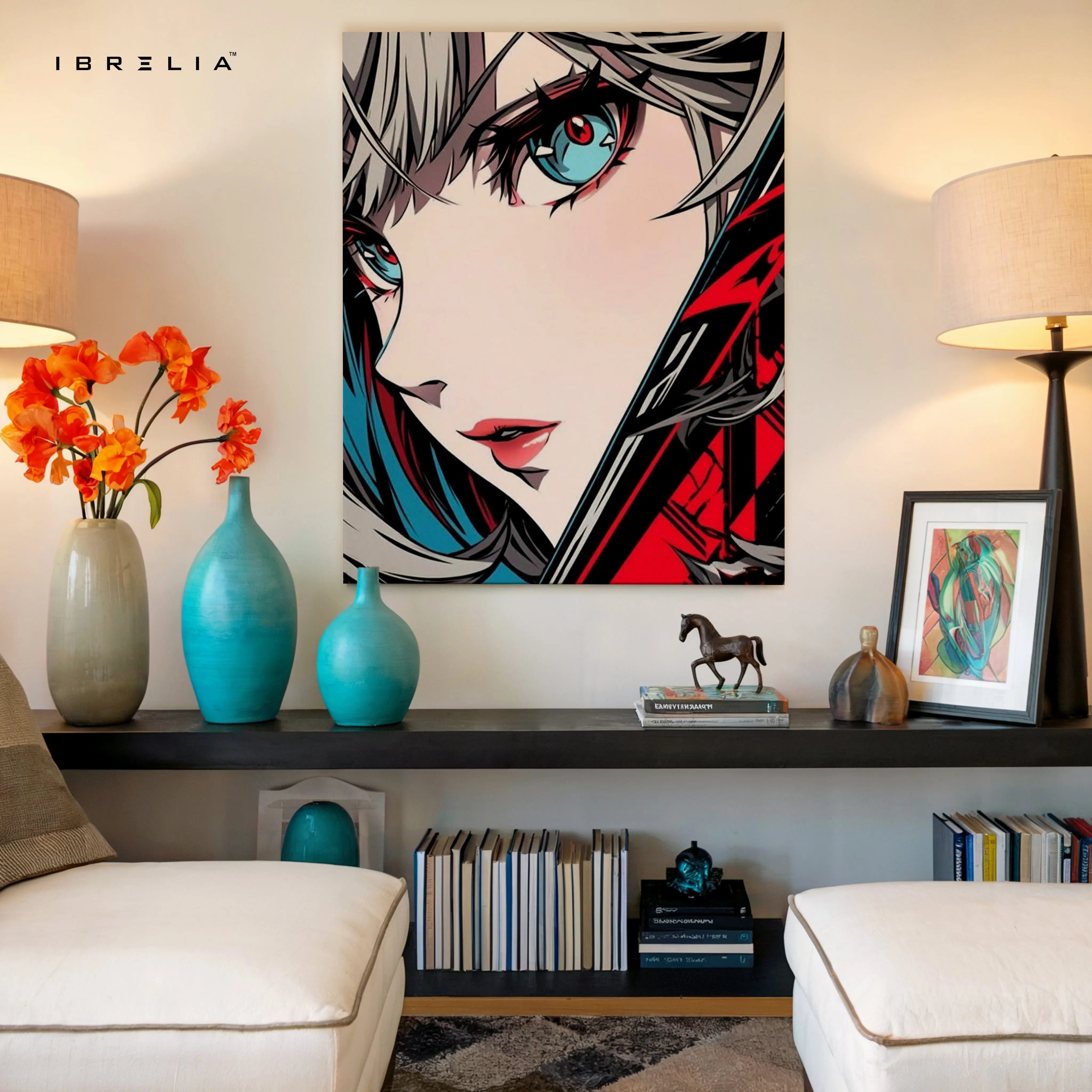 Anime Girl Portrait Wall Art – Aesthetic Anime Canvas Frame | Modern Anime Poster Pakistan | IBRELIA™ IBRELIA