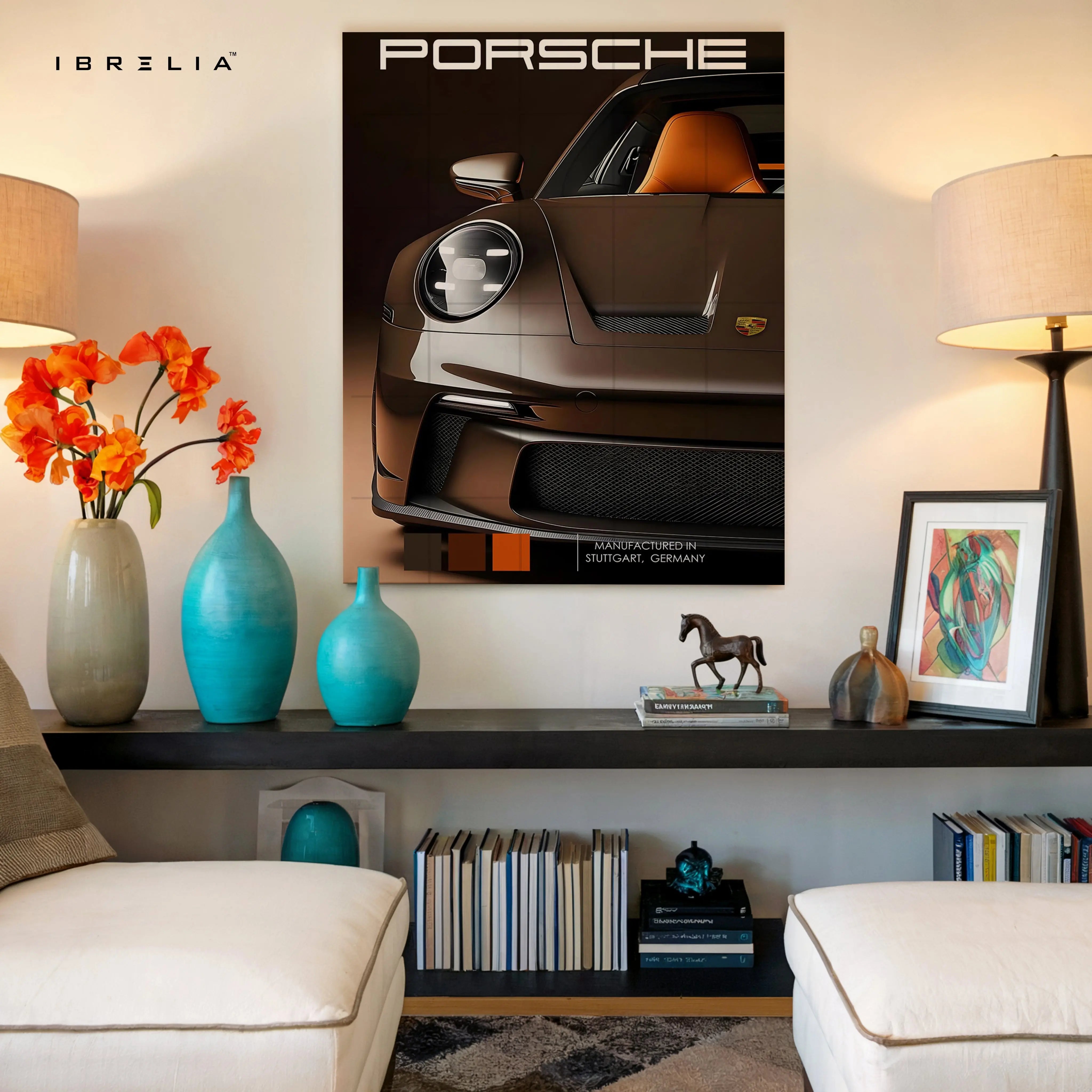 Porsche GT3 Elegance Art – Luxury Supercar Front Detail Wall Art | 4K Ultra Wrap Frame Wall Art in Pakistan | IBRELIA™ IBRELIA