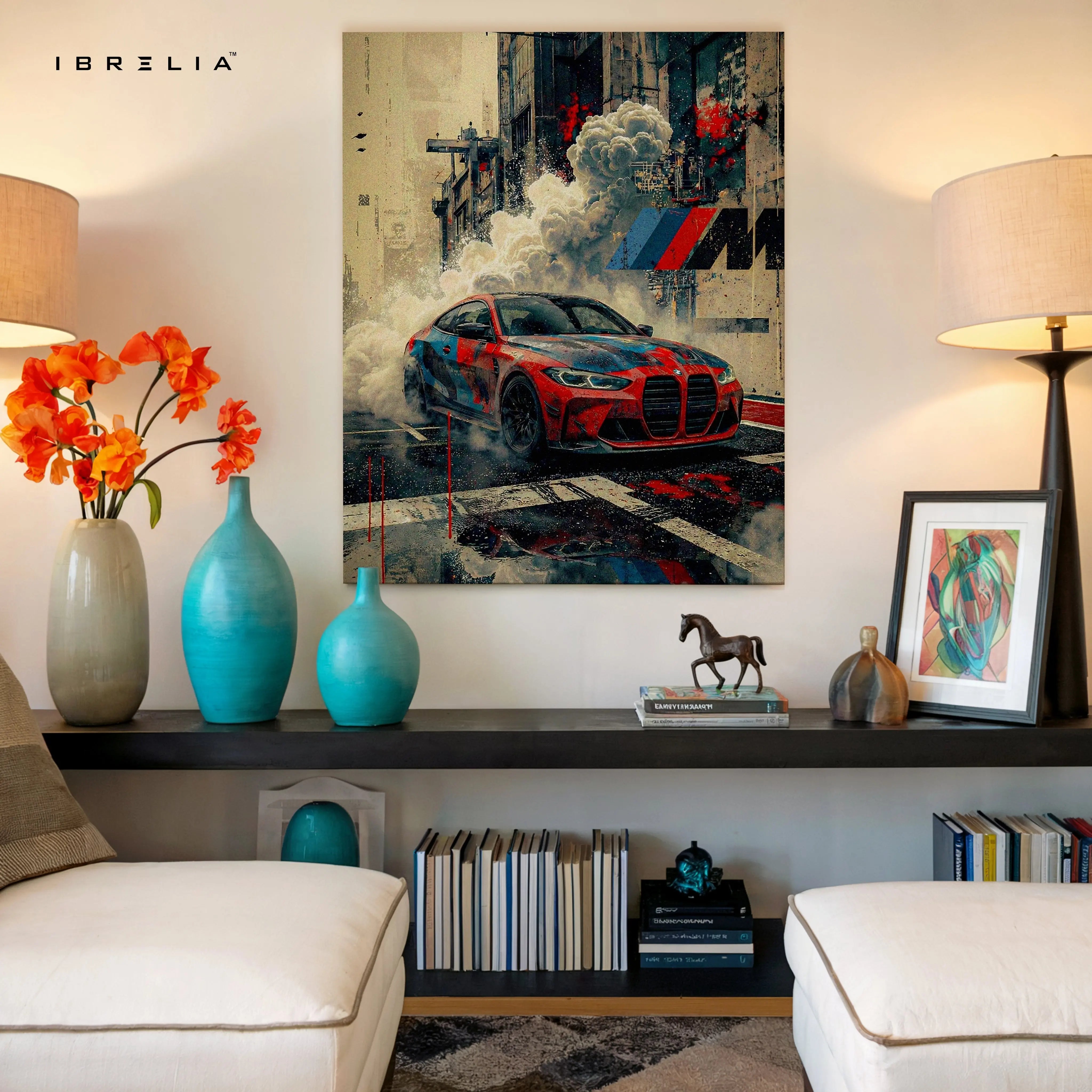BMW M Series Street Racing Wall Art – Performance Car Canvas Frame Pakistan | Urban Speed Poster | IBRELIA™ IBRELIA