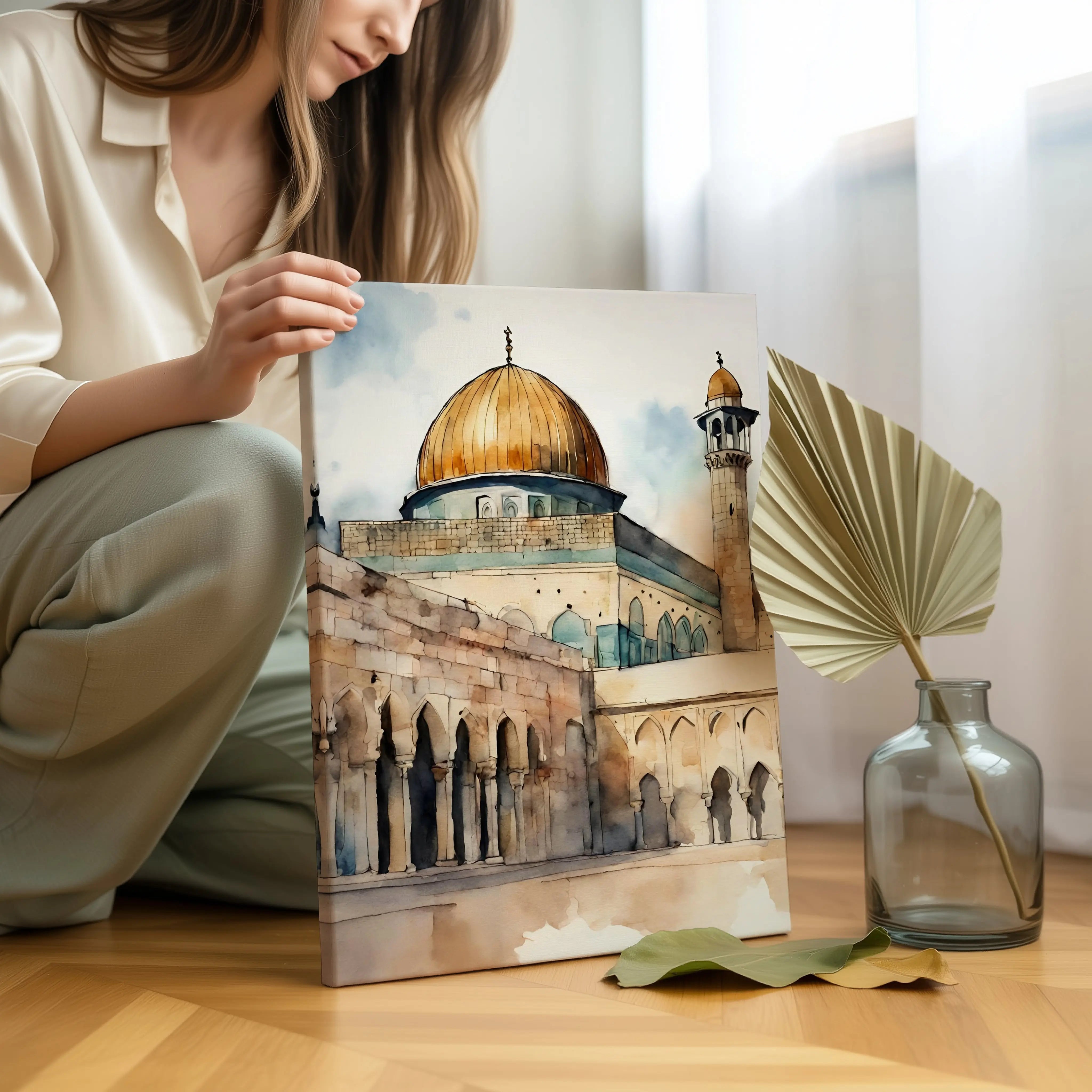Jerusalem Golden Dome Art | 4K Ultra Wrap Frame Wall Art in Pakistan | IBRELIA™ IBRELIA