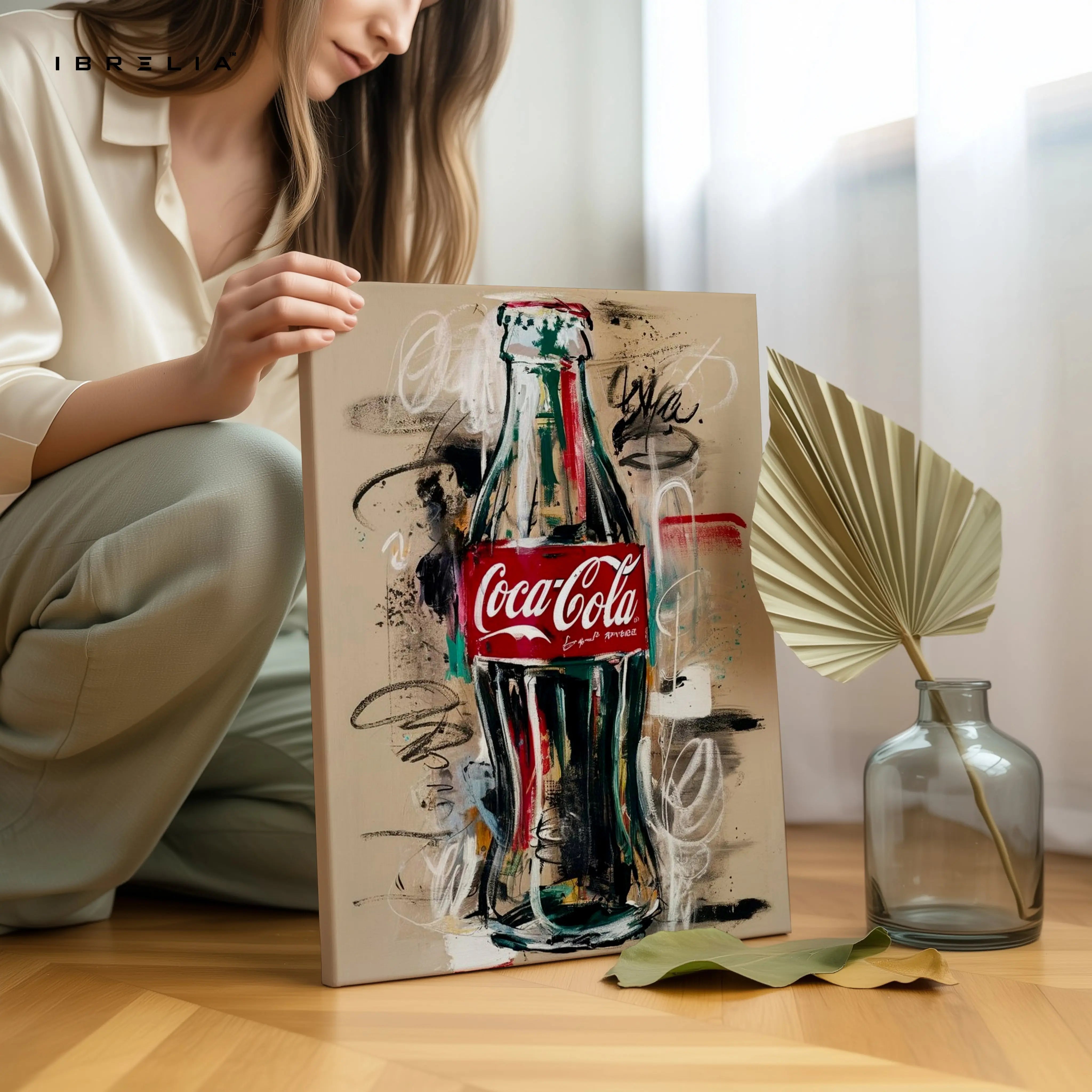 Coca-Cola Artistic Bottle Wall Art – Vintage Pop Art Canvas Frame | Coke Poster Pakistan | IBRELIA™ IBRELIA