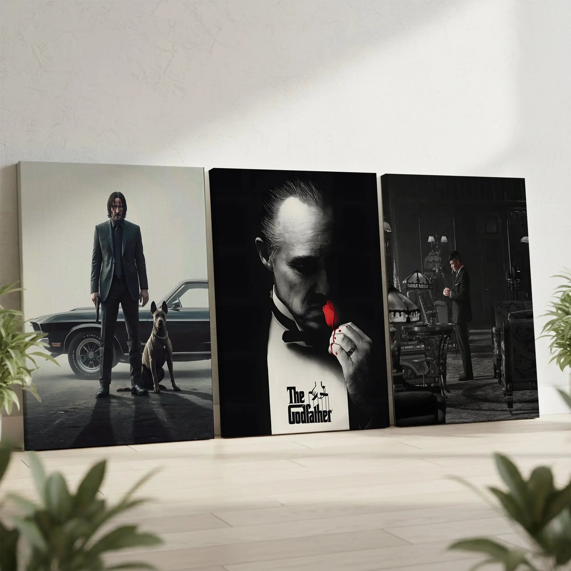 Mafia Legends Cinematic Icons 3 Panel 4K Ultra HD Wall Art in Pakistan | IBRELIA™ IBRELIA