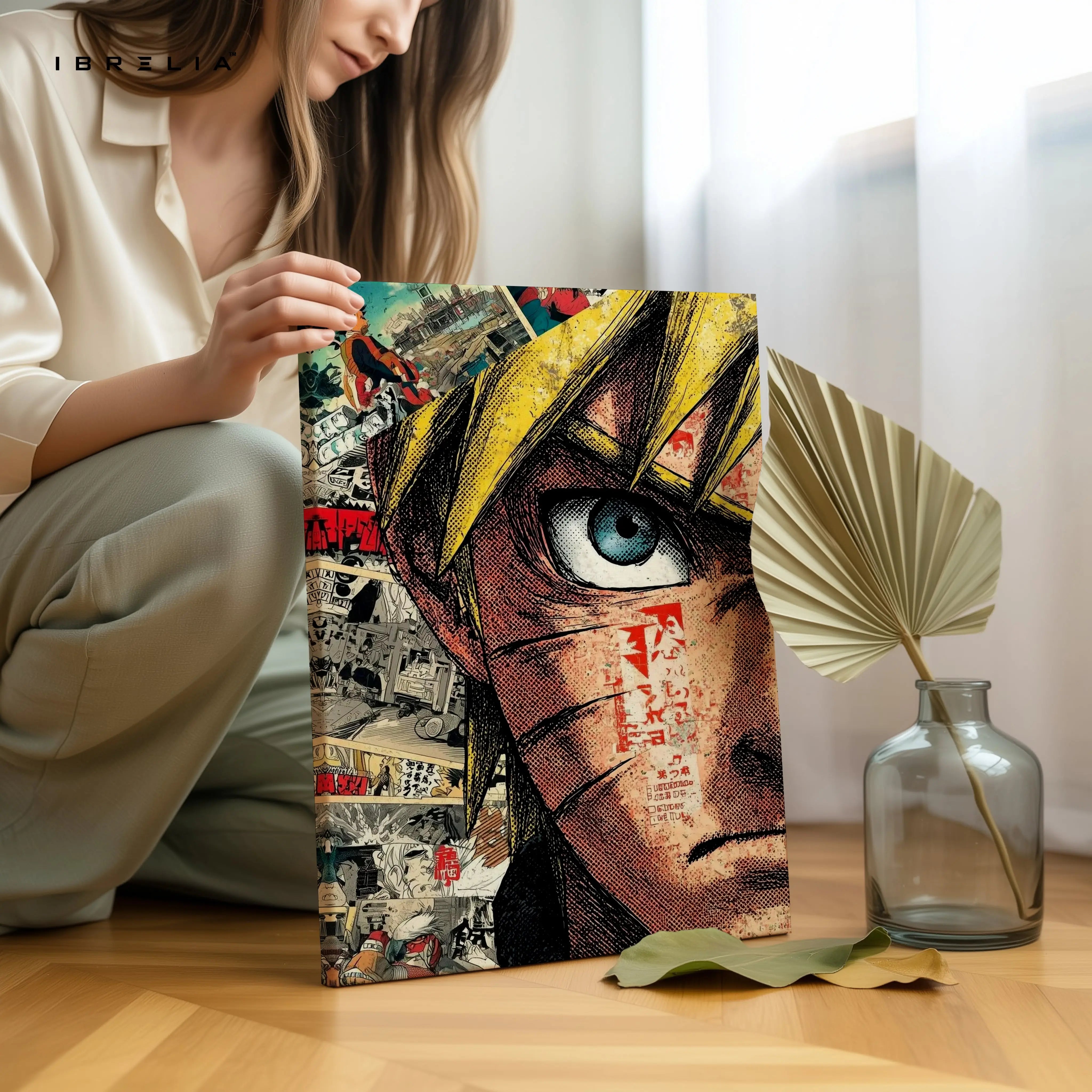 Naruto Manga Eye Wall Art – Anime Canvas Frame | Naruto Uzumaki Poster Pakistan | IBRELIA™ IBRELIA