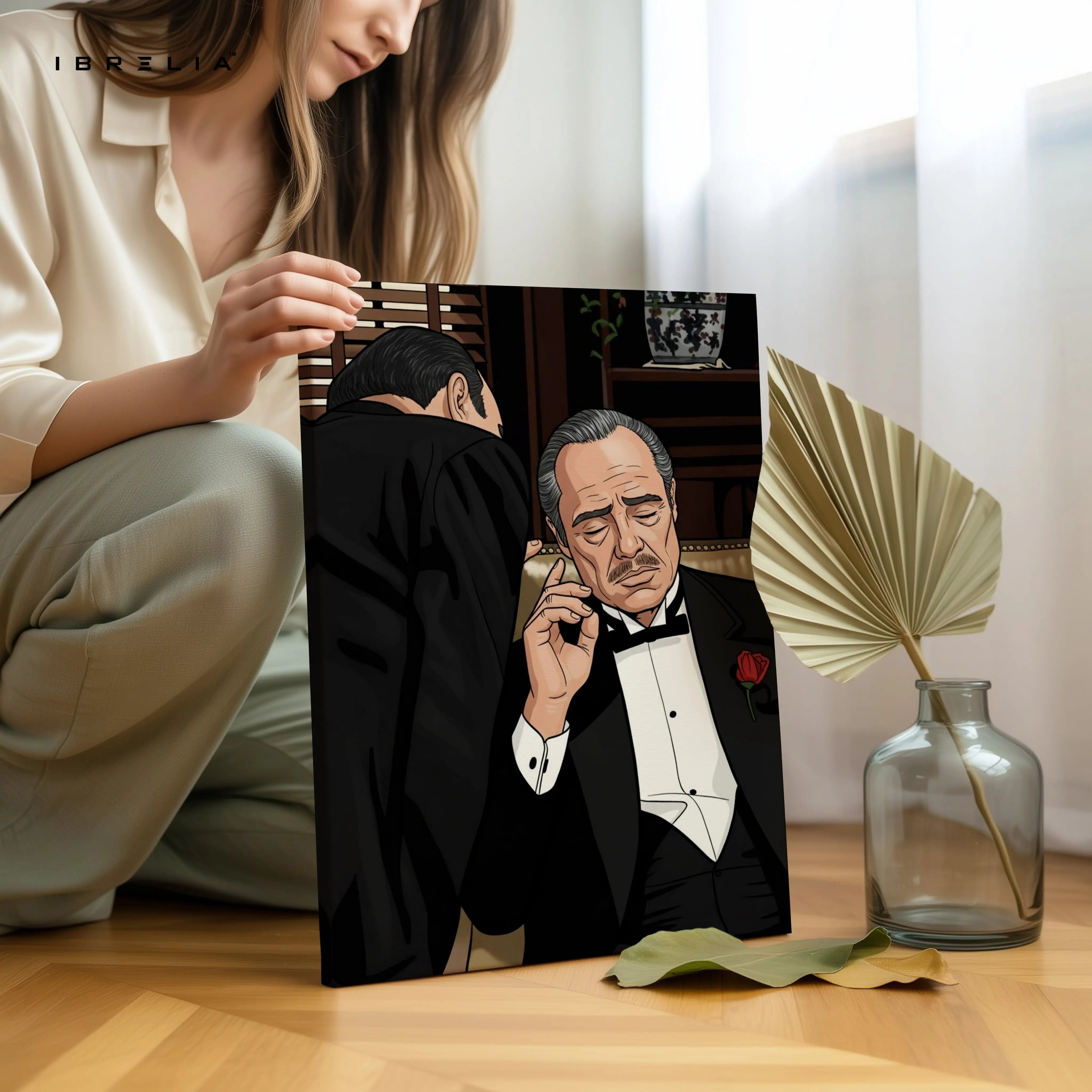 Mafia Boss Whisper Wall Art – Power Legacy Canvas Frame | Classic Crime Scene Decor Pakistan | IBRELIA™ IBRELIA