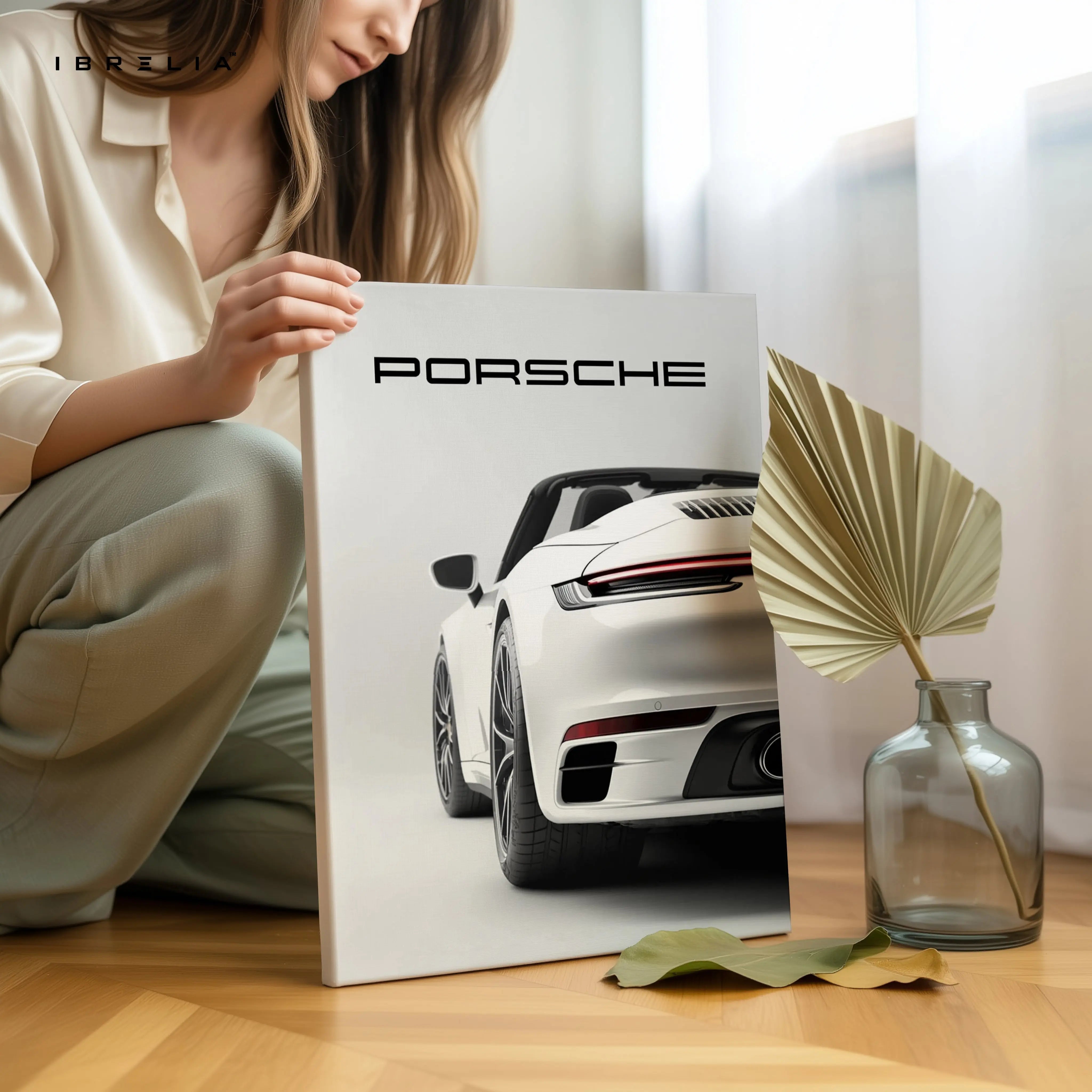Porsche 911 Minimal Luxury Wall Art – Modern Sports Car Poster | 4K Ultra Wrap Frame Wall Art in Pakistan | IBRELIA™ IBRELIA