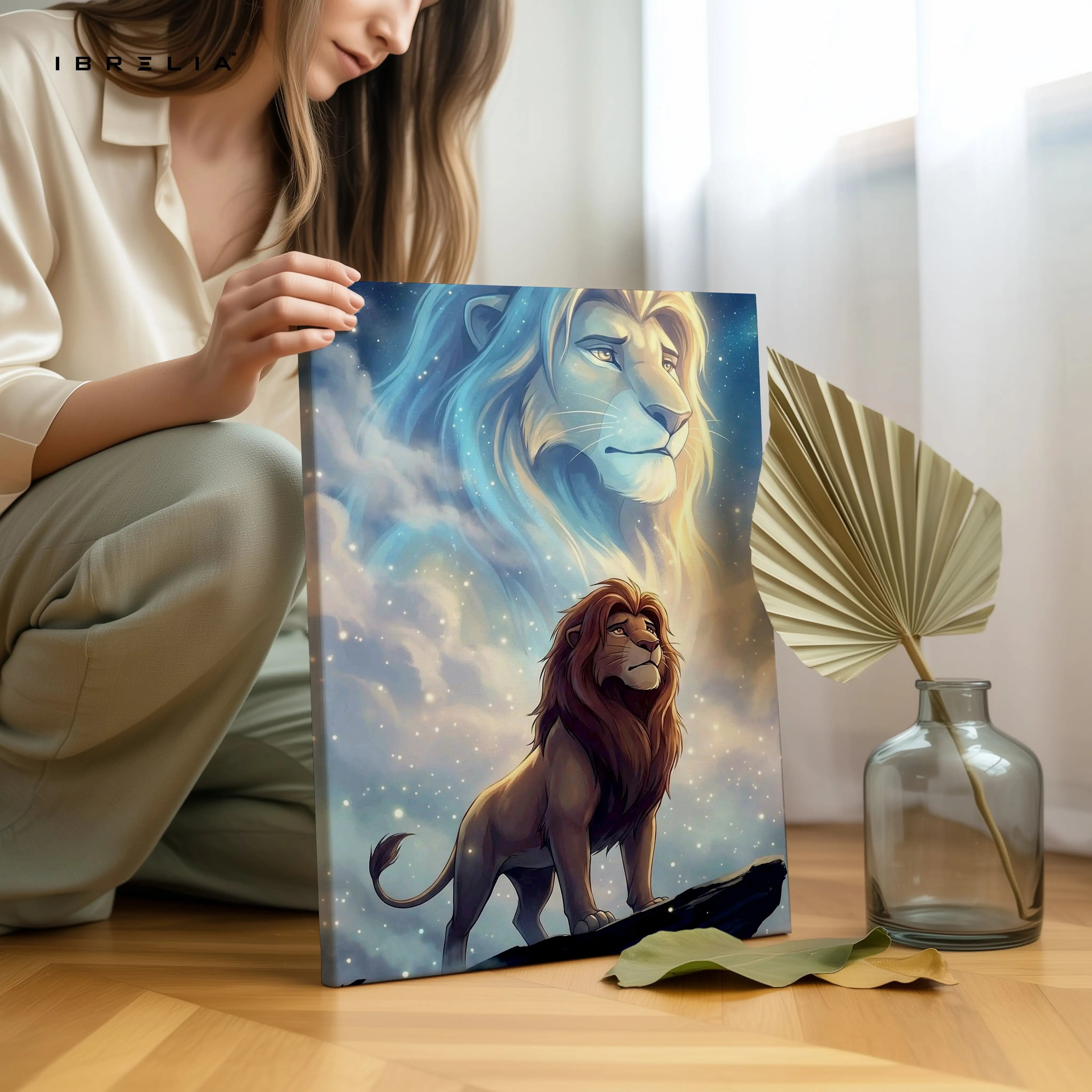 Majestic Lion Spirit Wall Art – King of Jungle Canvas Frame | Powerful Animal Decor Pakistan | IBRELIA™ IBRELIA