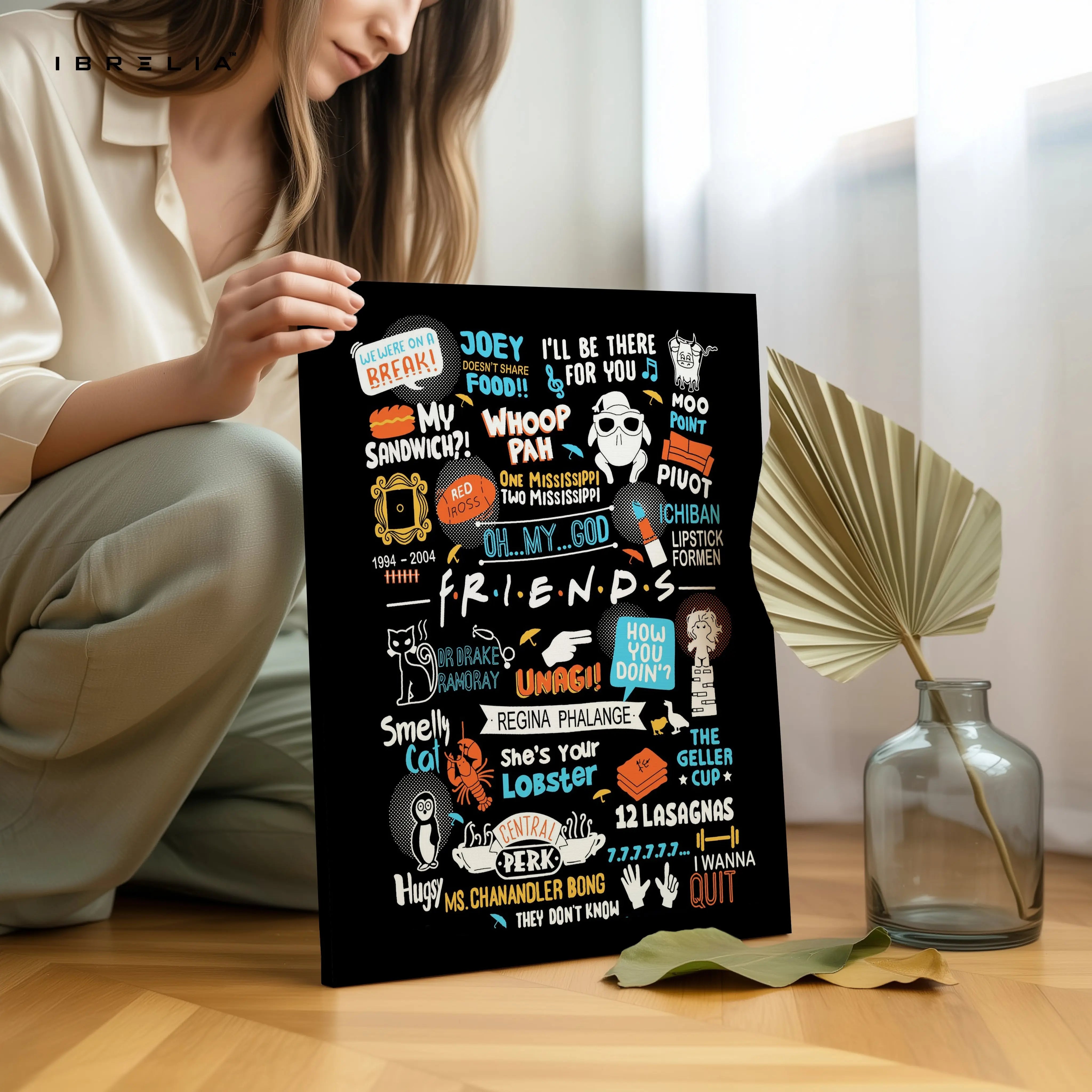 Friends TV Show Quotes Wall Art – Iconic F.R.I.E.N.D.S Typography Canvas Frame | Sitcom Poster Pakistan | IBRELIA™ IBRELIA