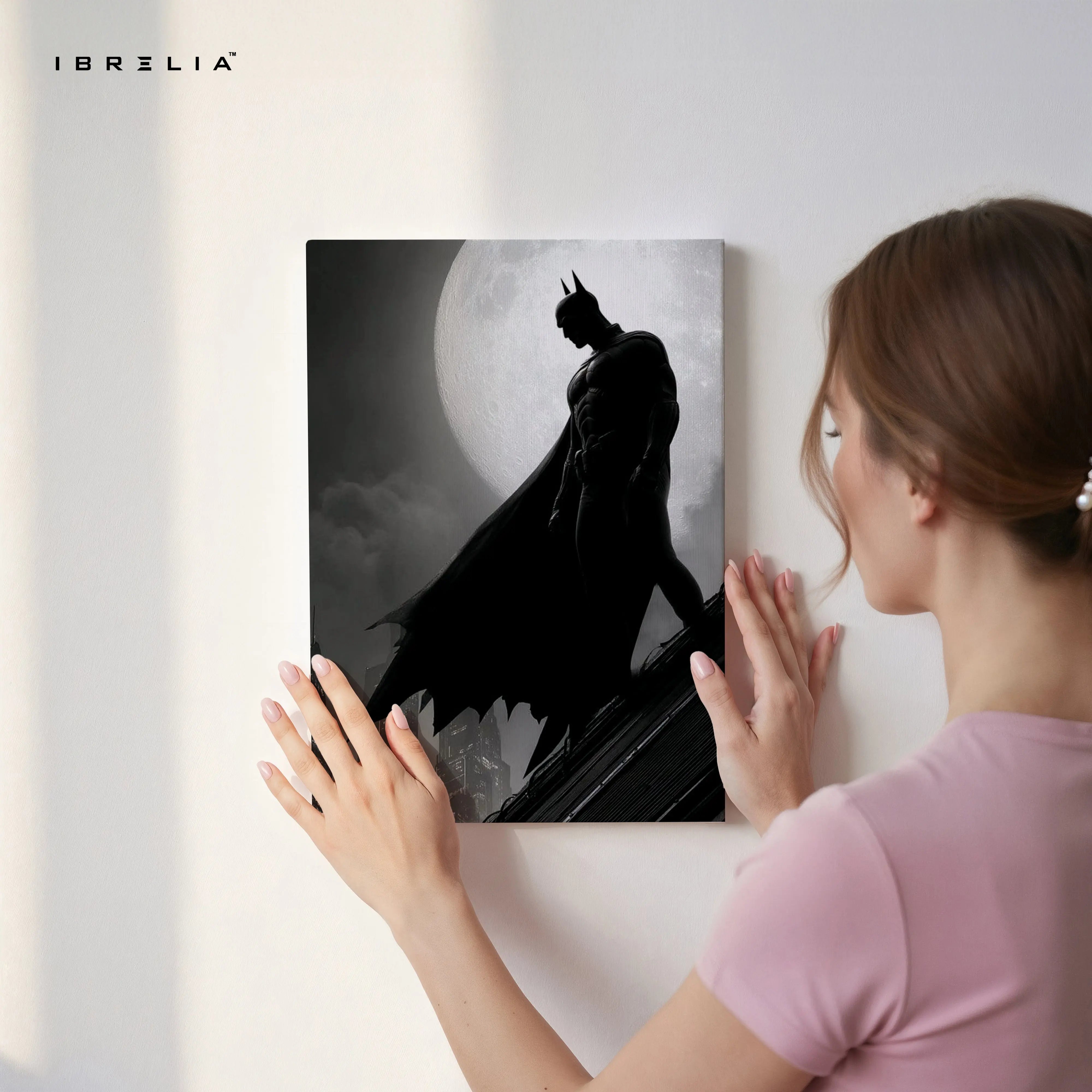 Dark Knight Vigil – Batman Moon Silhouette Art | 4K Ultra Wrap Frame Wall Art in Pakistan | IBRELIA™ IBRELIA